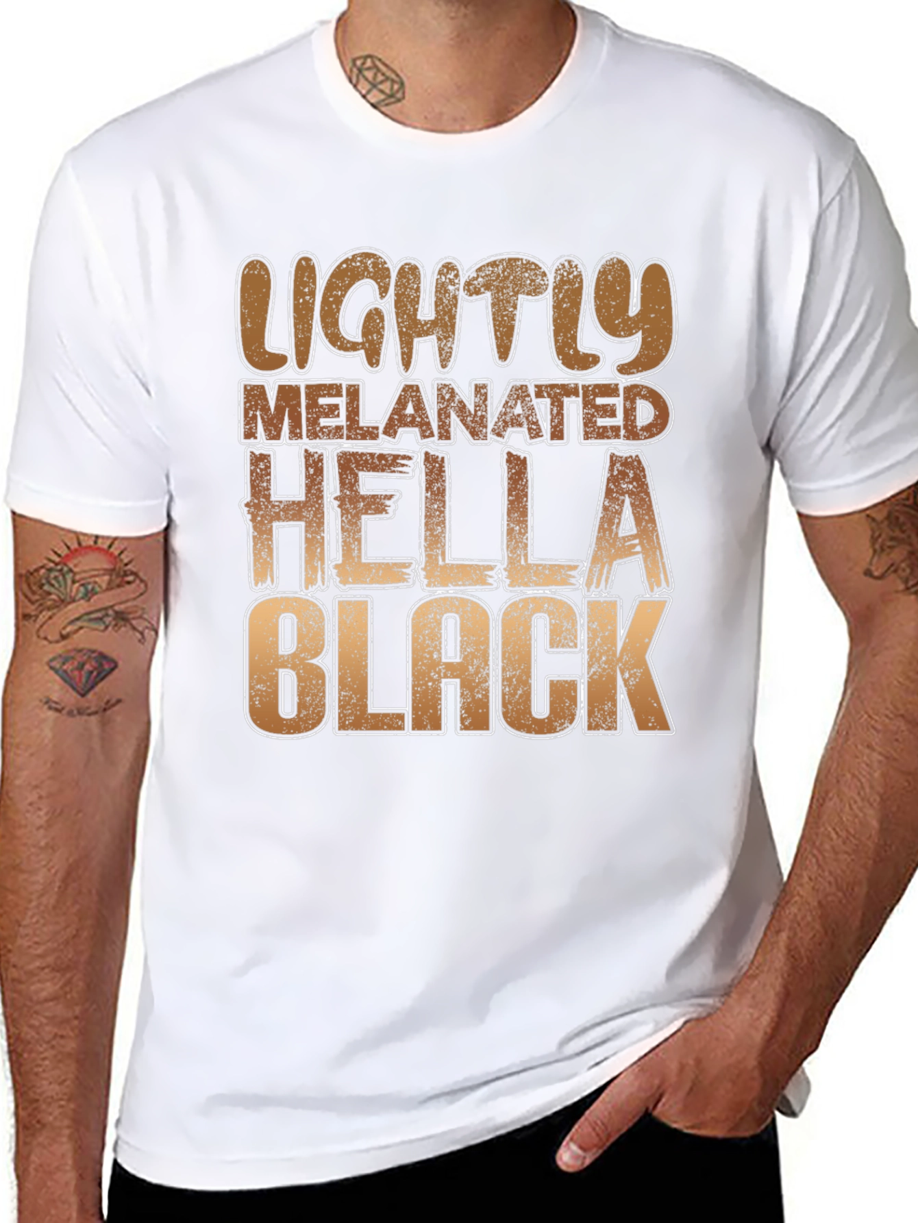 Lightly Melanated Hella Black Graphic Tee