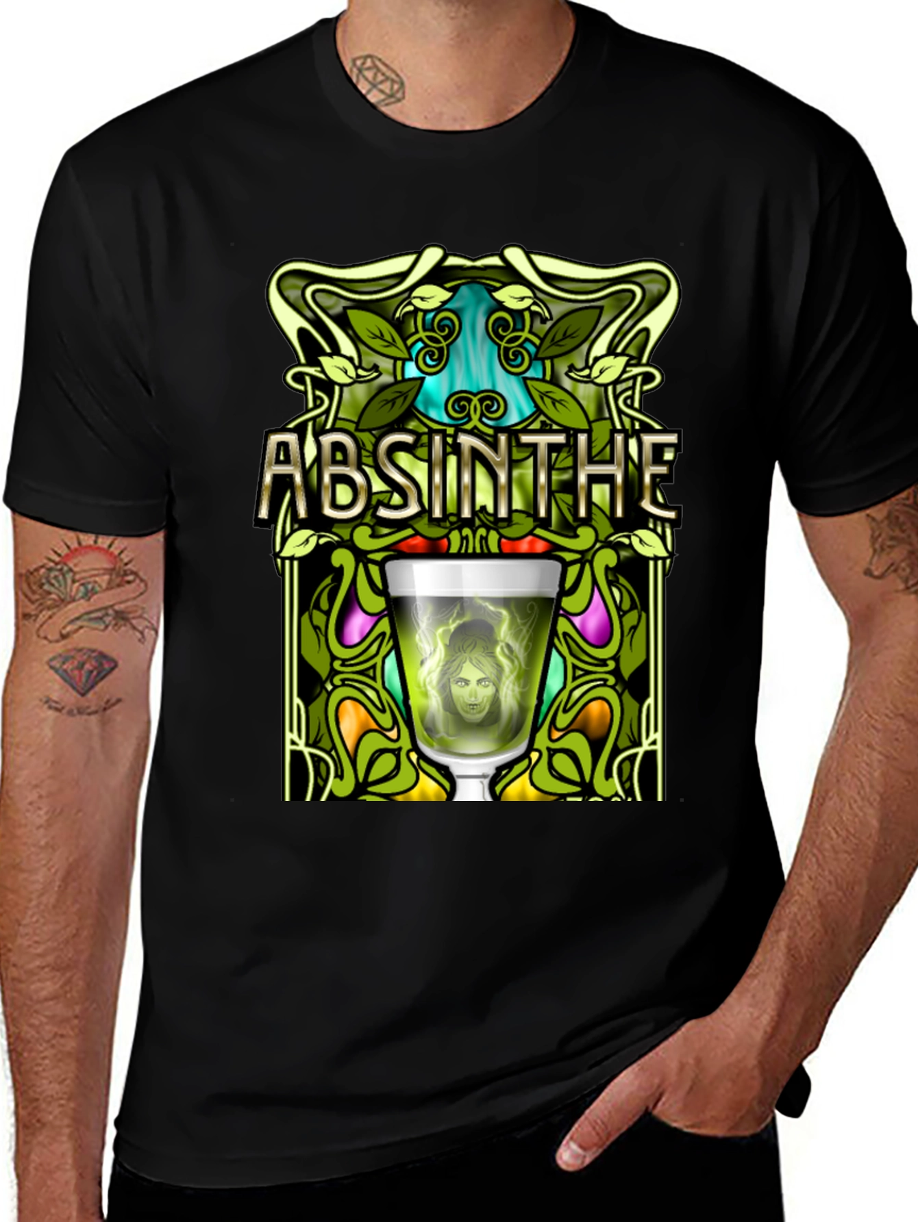 Absinthe Art Nouveau Graphic T-Shirt