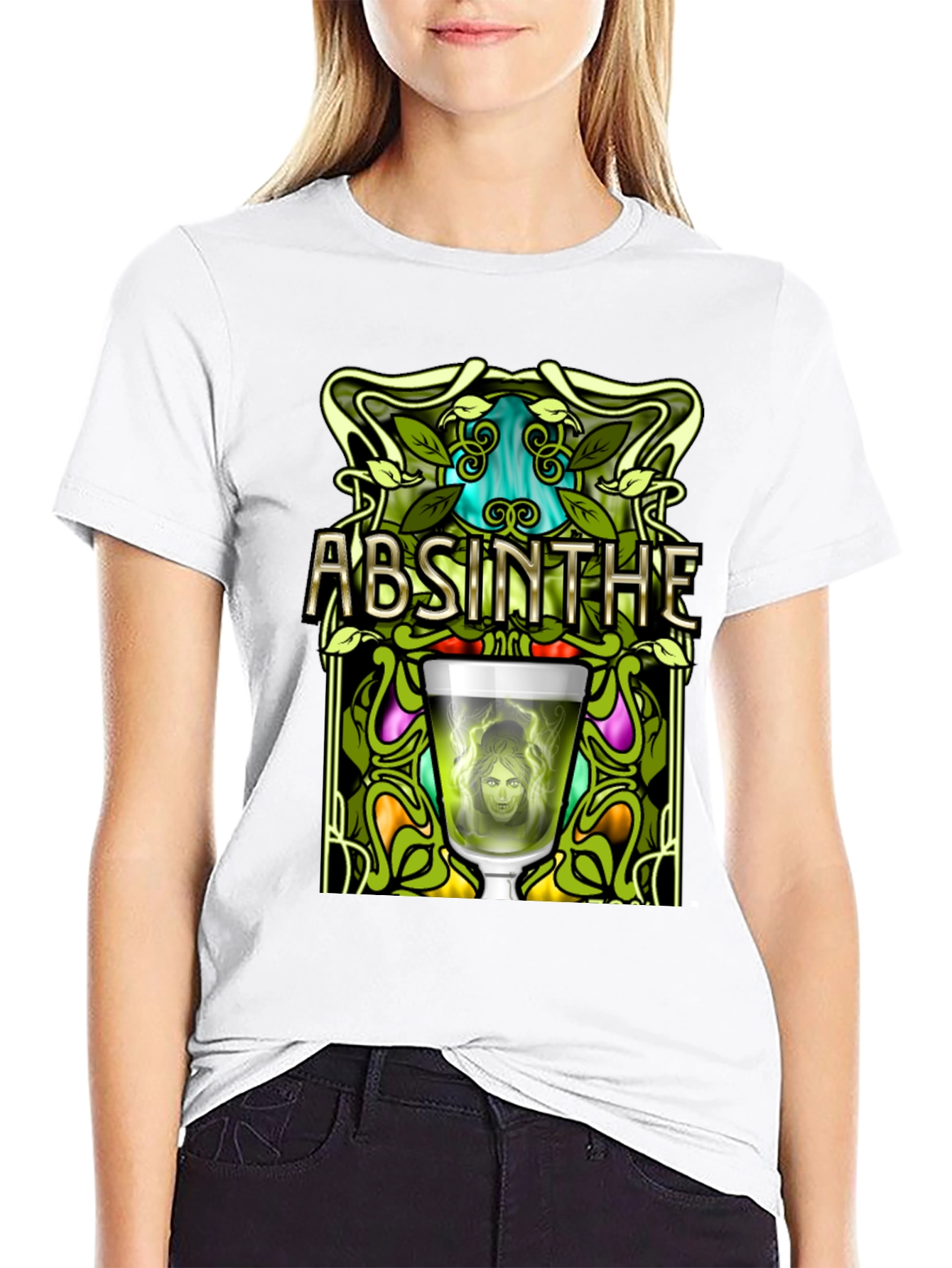 Absinthe Art Nouveau Graphic T-Shirt