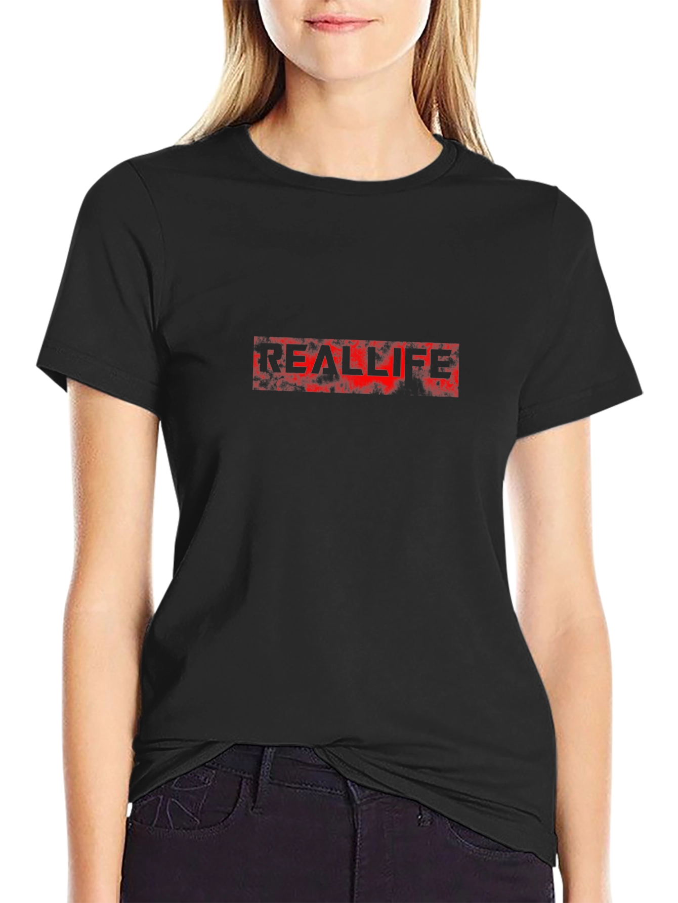 Real Life Black T-Shirt