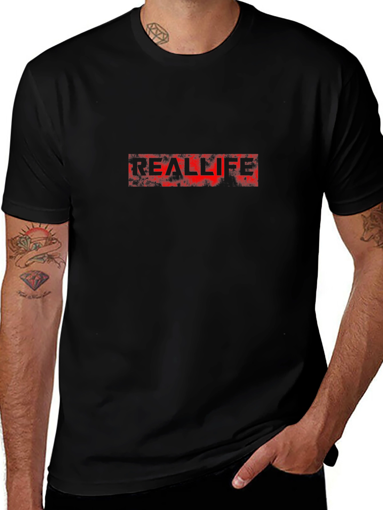 Real Life Black T-Shirt