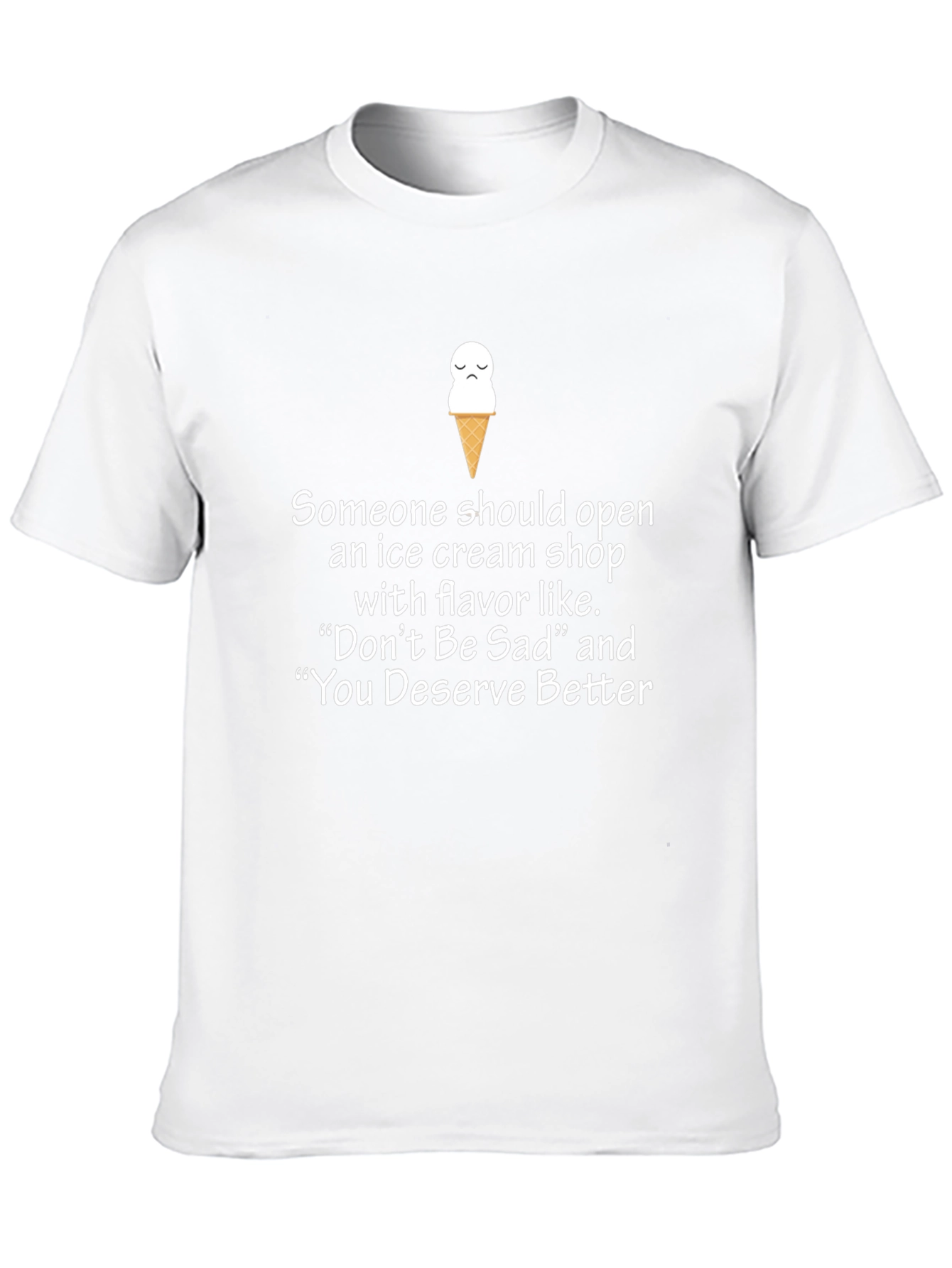 Sad Ice Cream T-Shirt - Novelty Humor Tee