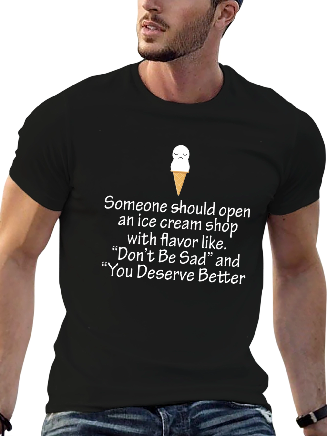 Sad Ice Cream T-Shirt - Novelty Humor Tee