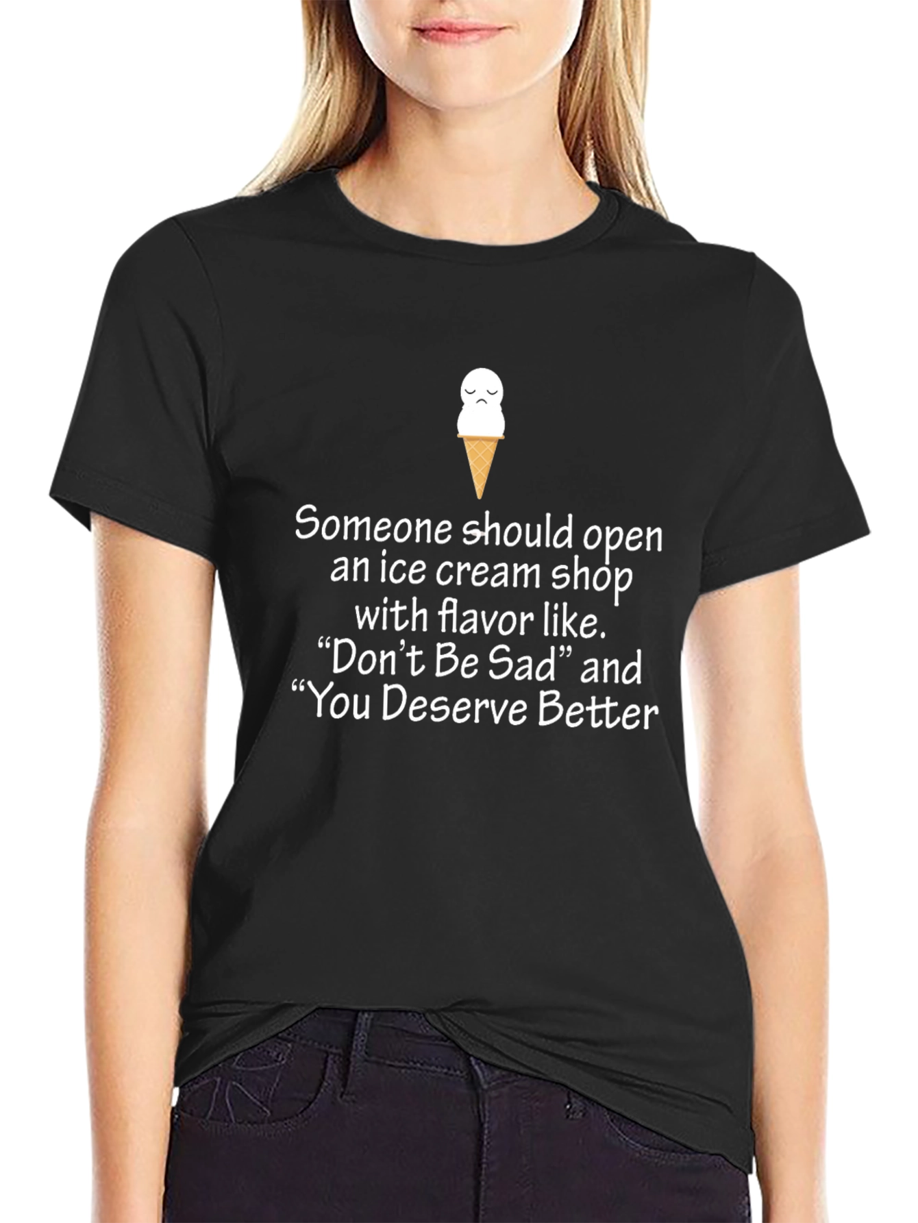 Sad Ice Cream T-Shirt - Novelty Humor Tee
