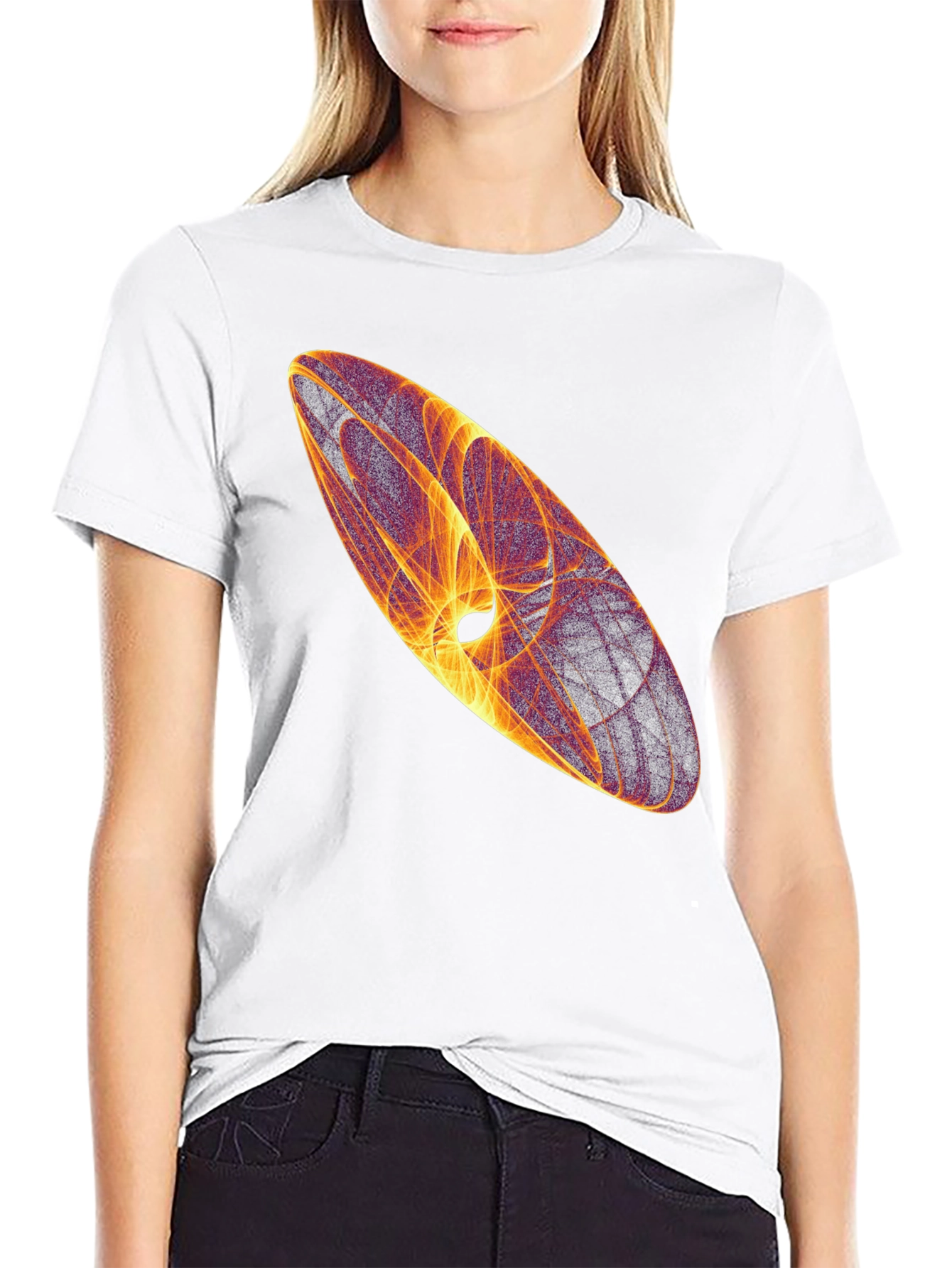 Abstract Design Black Cotton T-Shirt