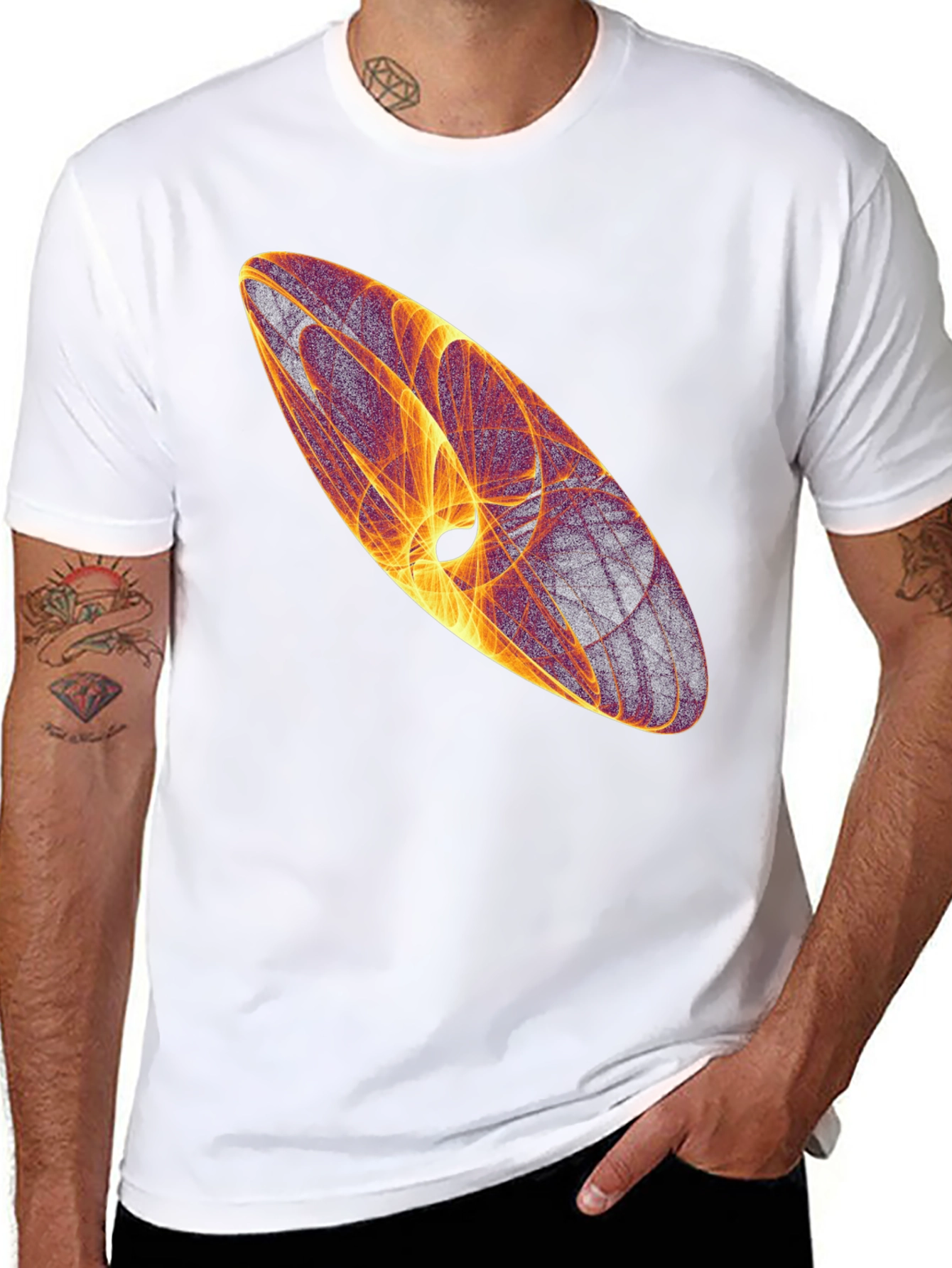 Abstract Design Black Cotton T-Shirt