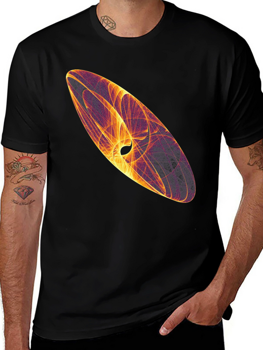 Abstract Design Black Cotton T-Shirt