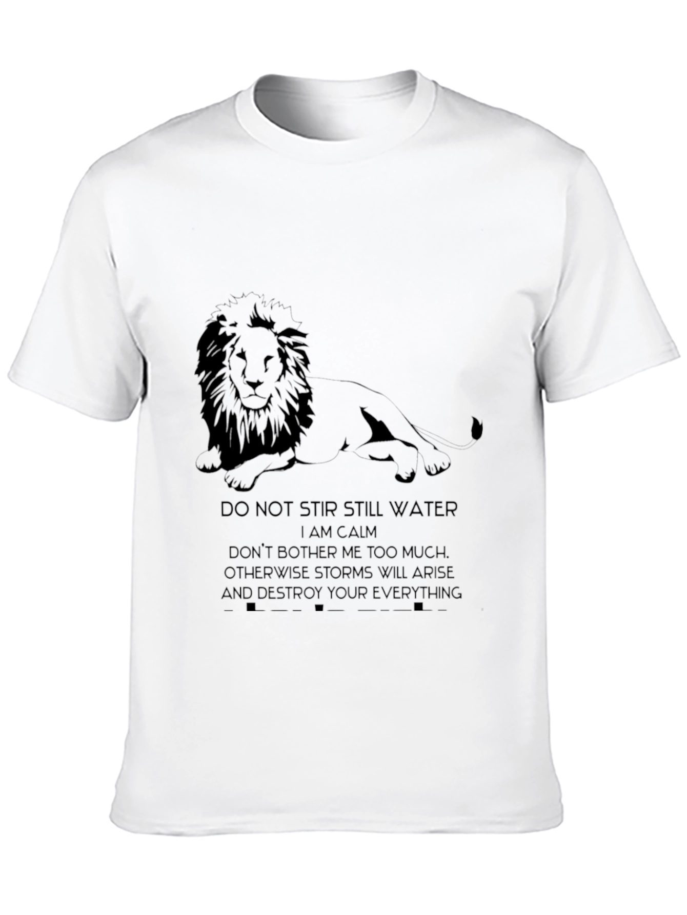 Lion Calm T-Shirt - Mens Black Graphic Tee