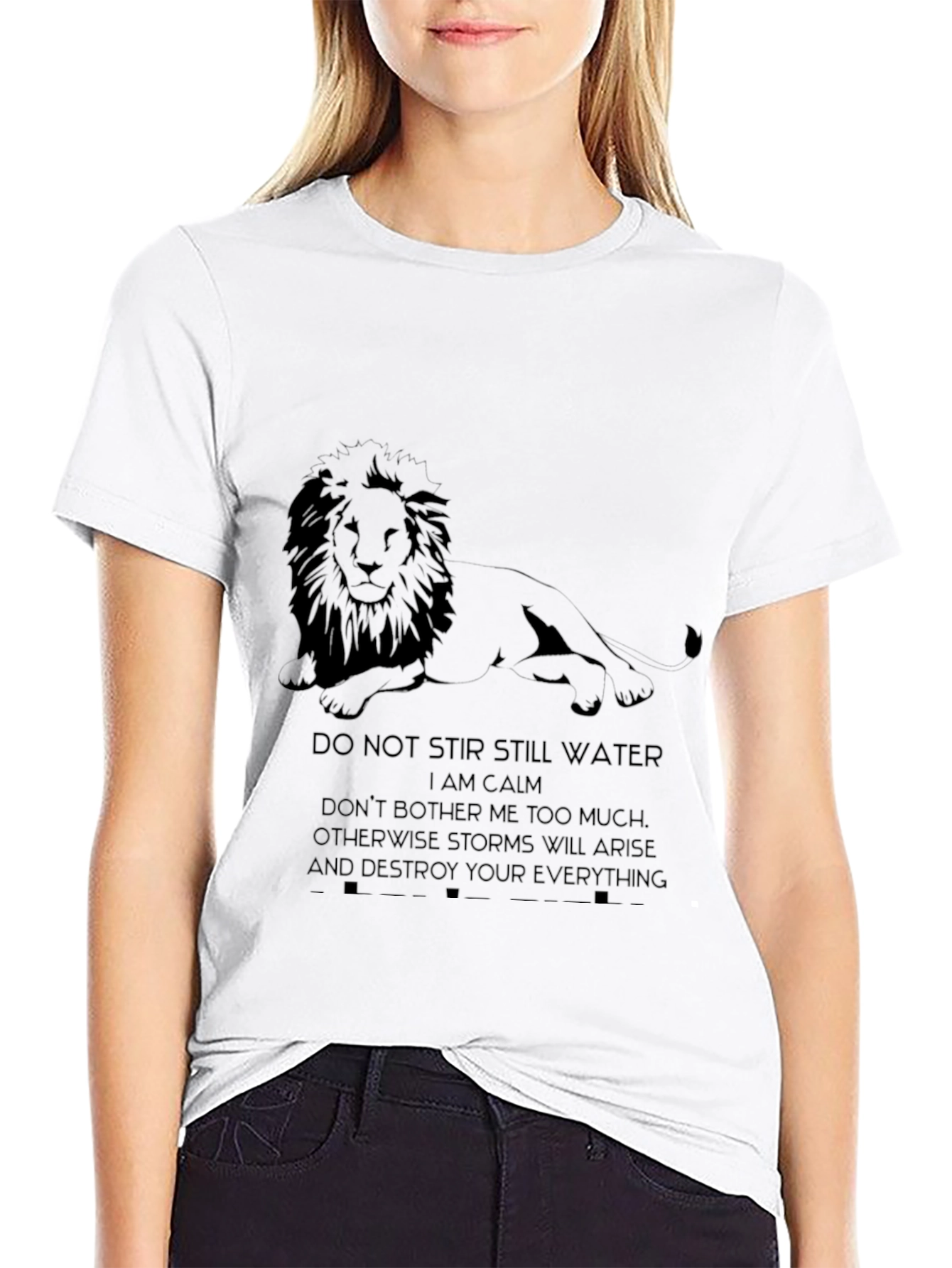 Lion Calm T-Shirt - Mens Black Graphic Tee