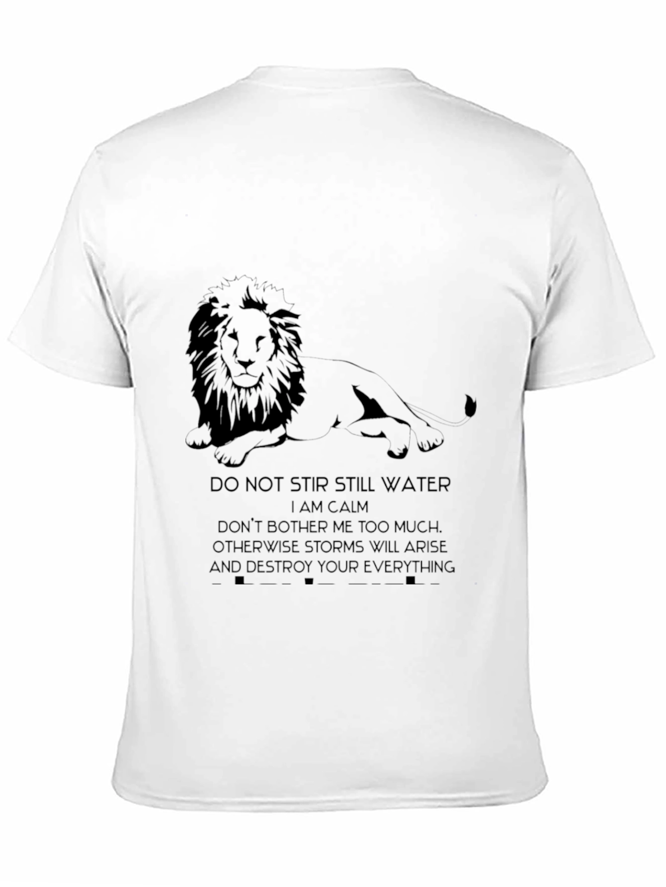 Lion Calm T-Shirt - Mens Black Graphic Tee