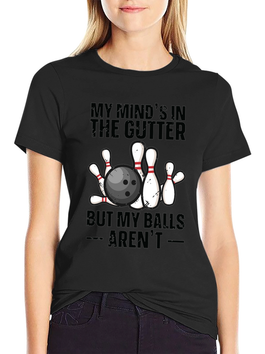 Bowling Humor Graphic Tee - Mind in the Gutter