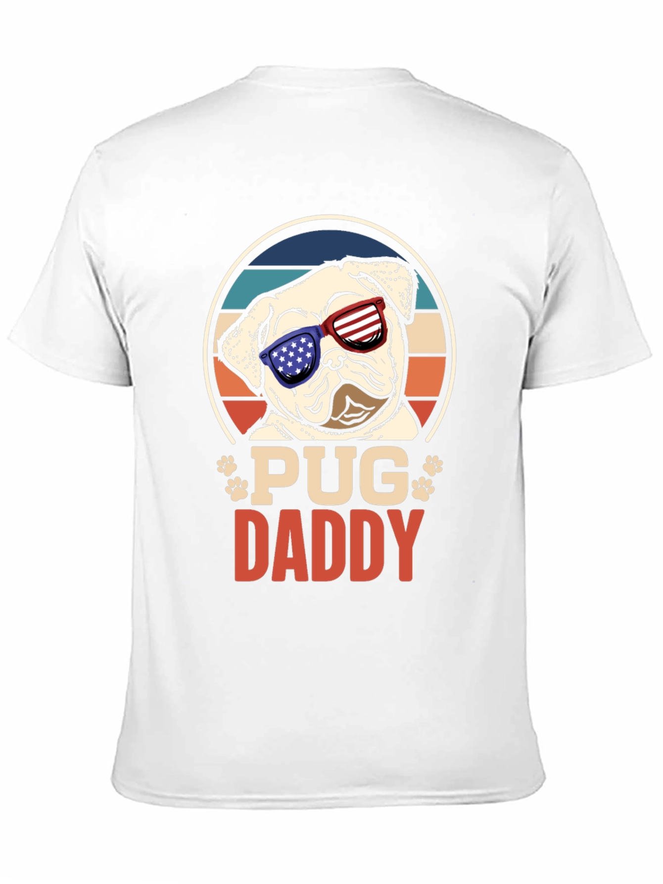 Pug Daddy T-Shirt Patriotic American Flag