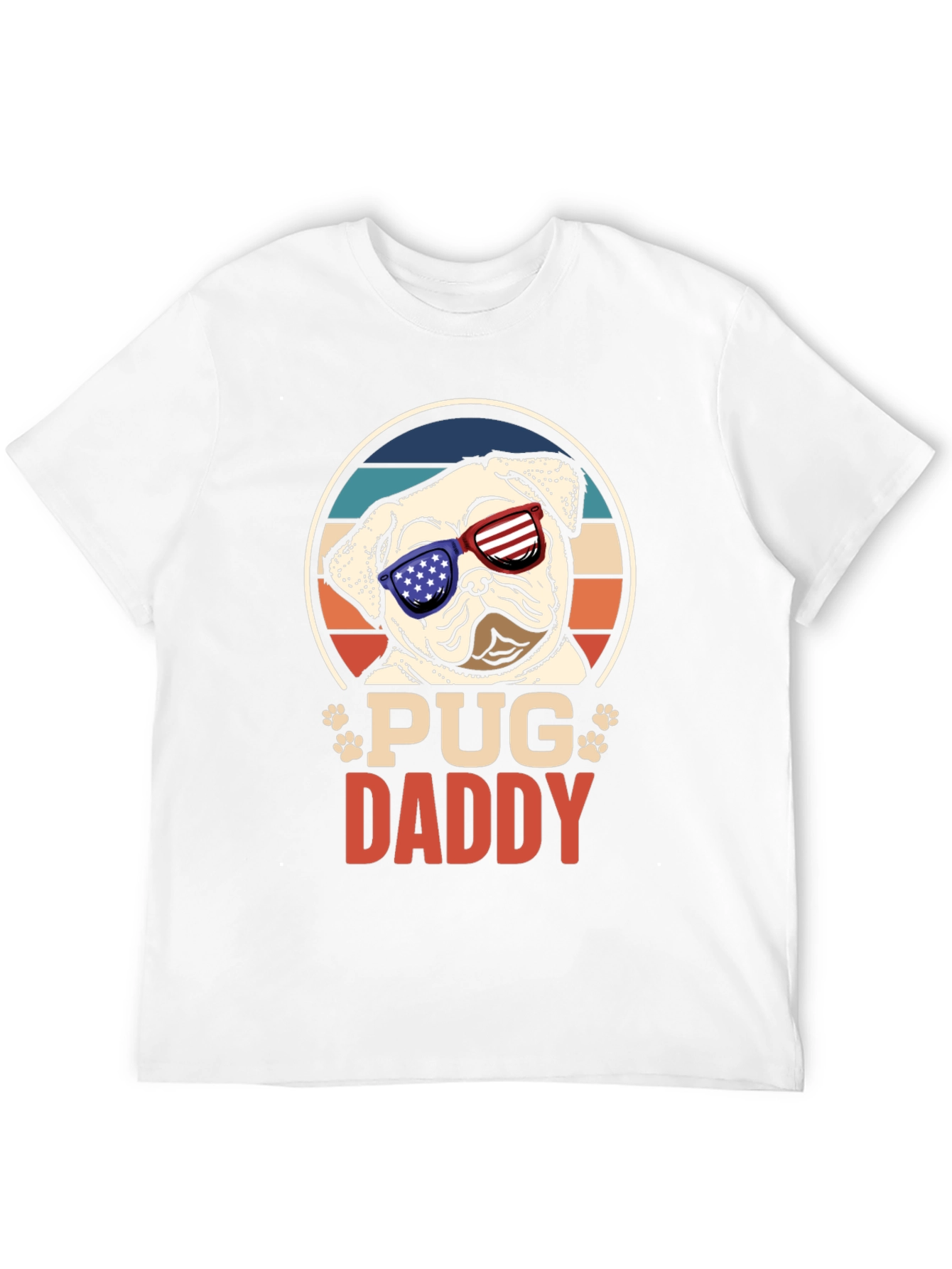 Pug Daddy T-Shirt Patriotic American Flag