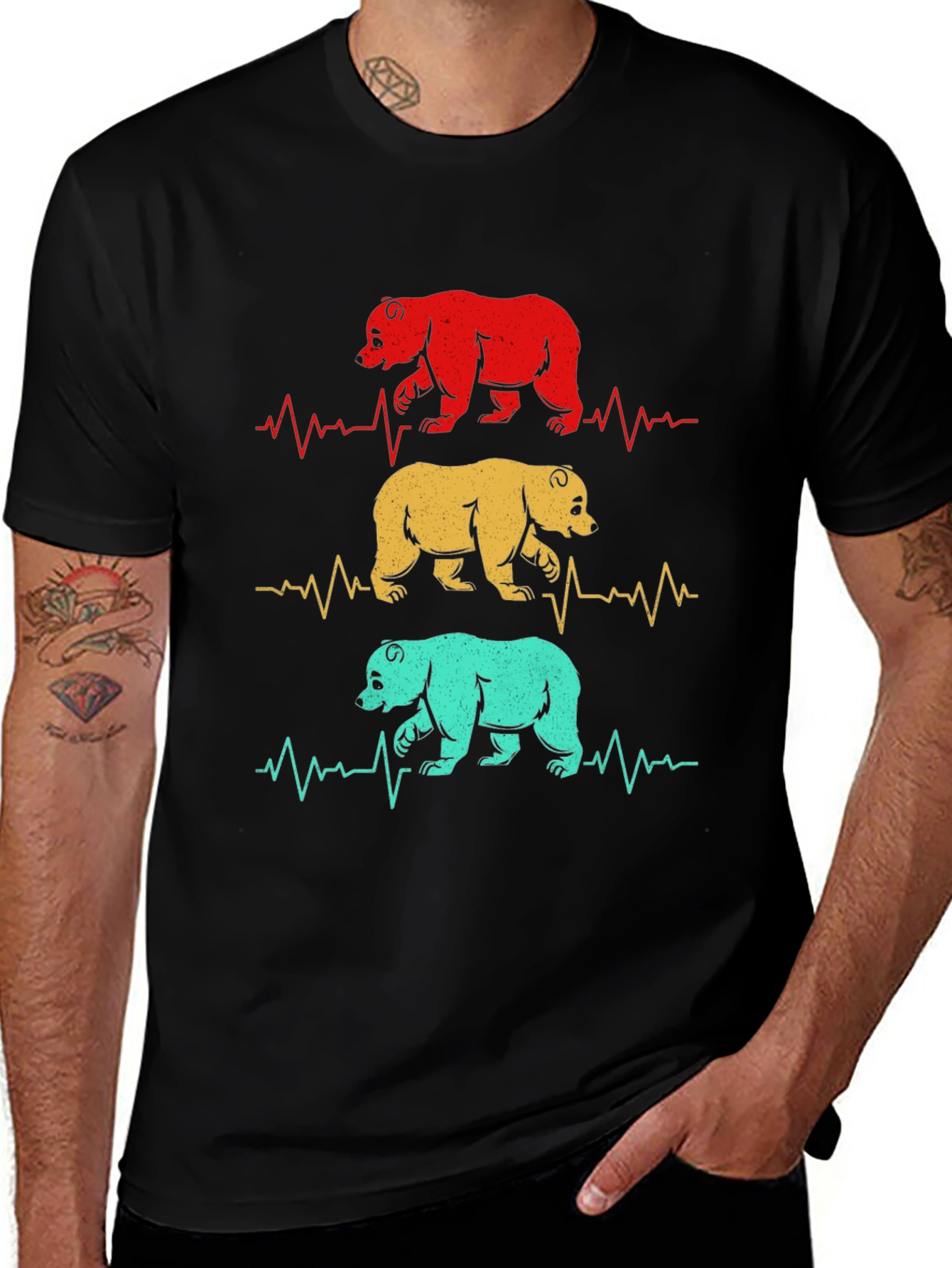 Bear Heartbeat Graphic T-Shirt