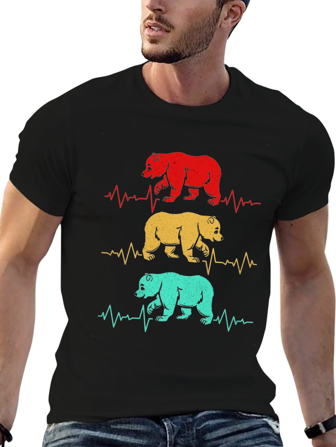 Bear Heartbeat Graphic T-Shirt