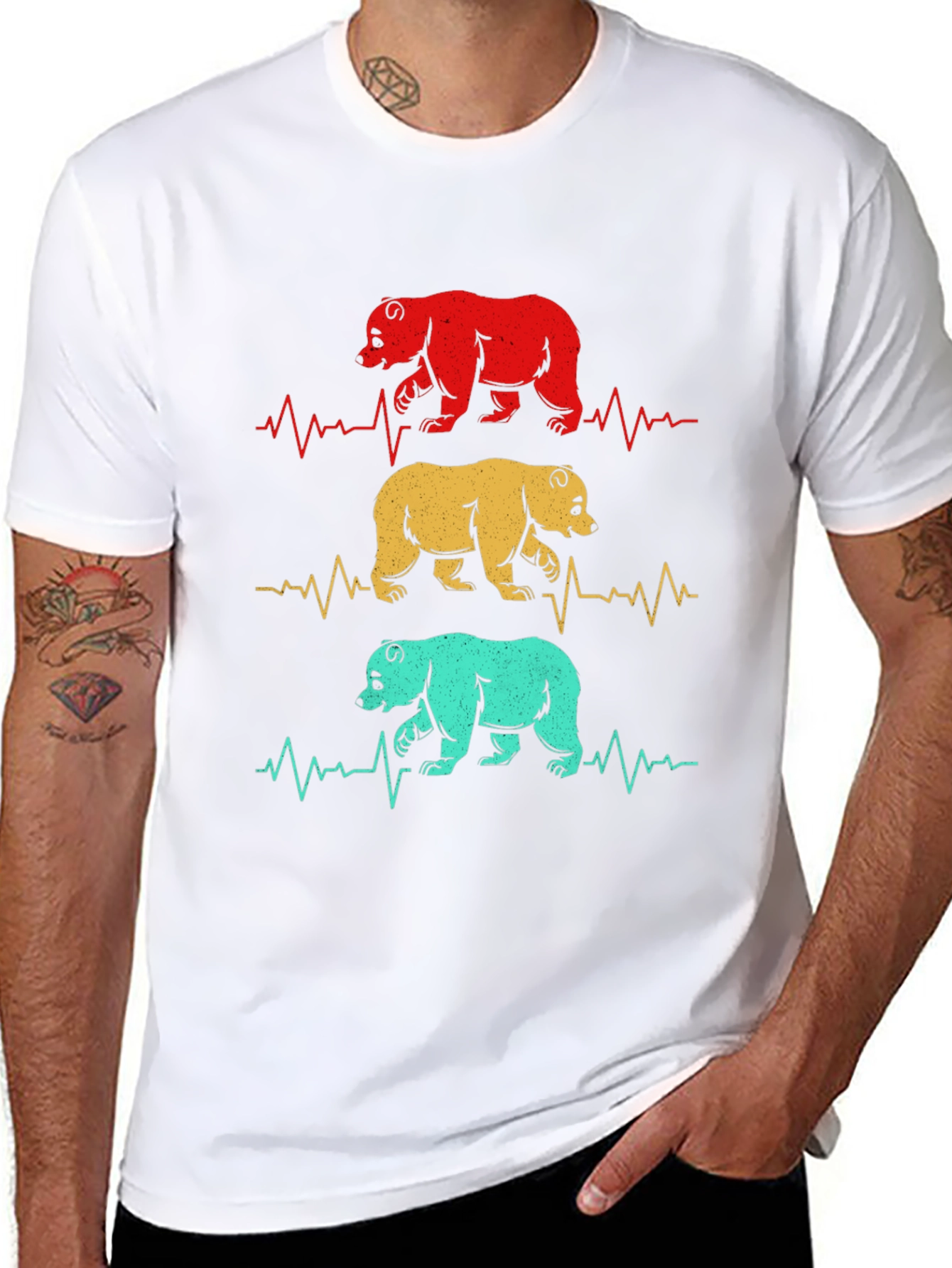 Bear Heartbeat Graphic T-Shirt
