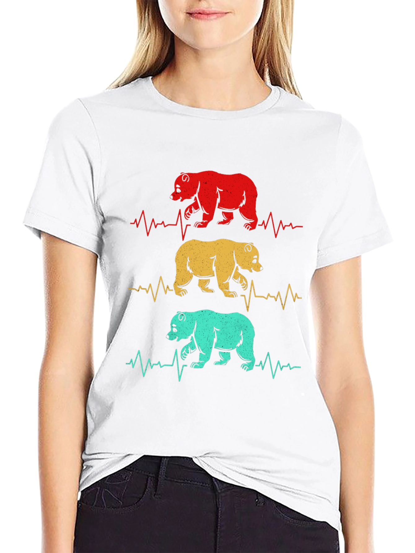 Bear Heartbeat Graphic T-Shirt
