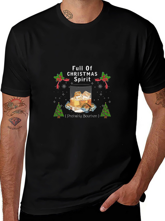 Funny Bourbon Christmas T-Shirt - Full of Christmas Spirit