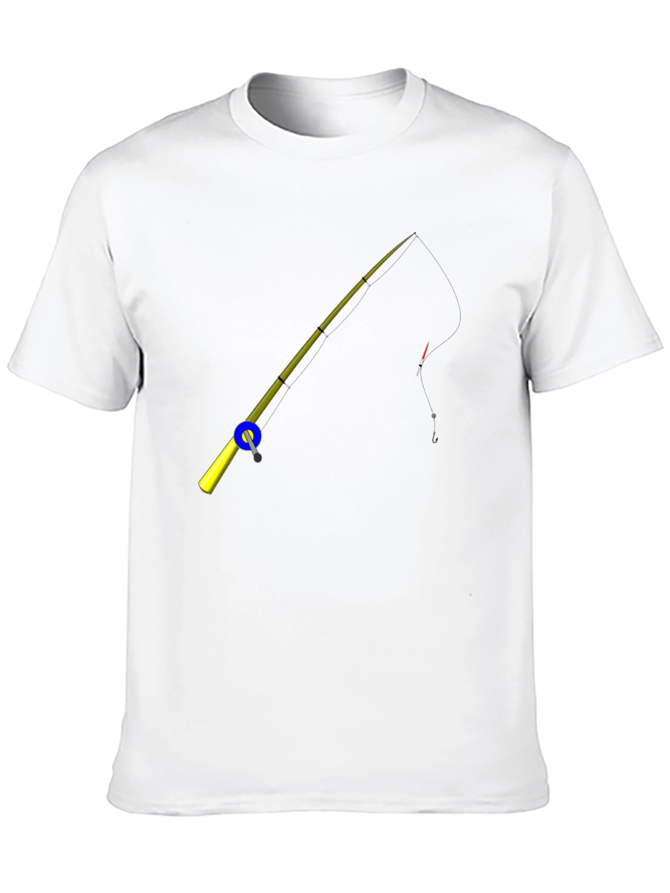 Fishing Rod Graphic Tee - Black Cotton T-Shirt