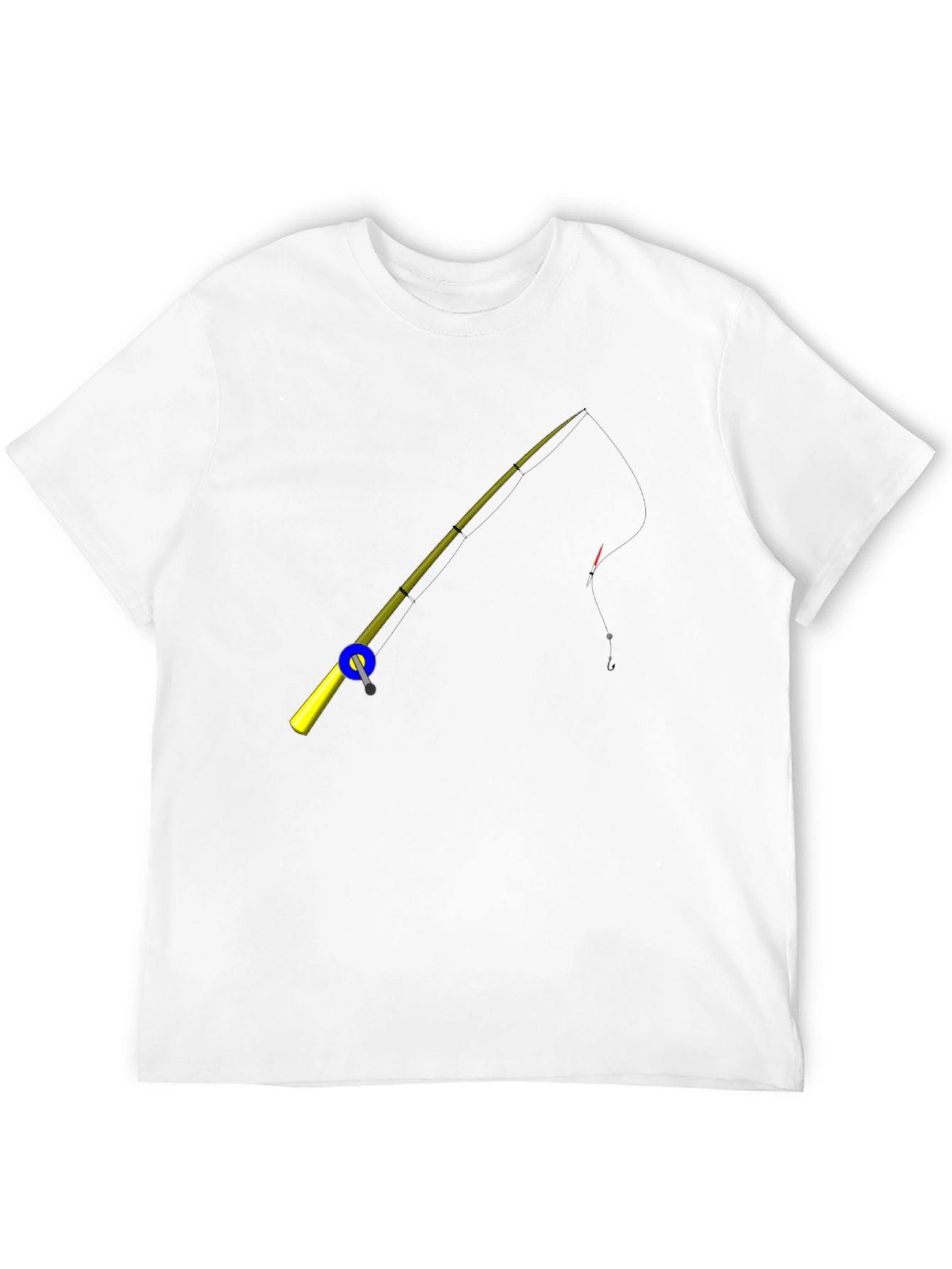 Fishing Rod Graphic Tee - Black Cotton T-Shirt