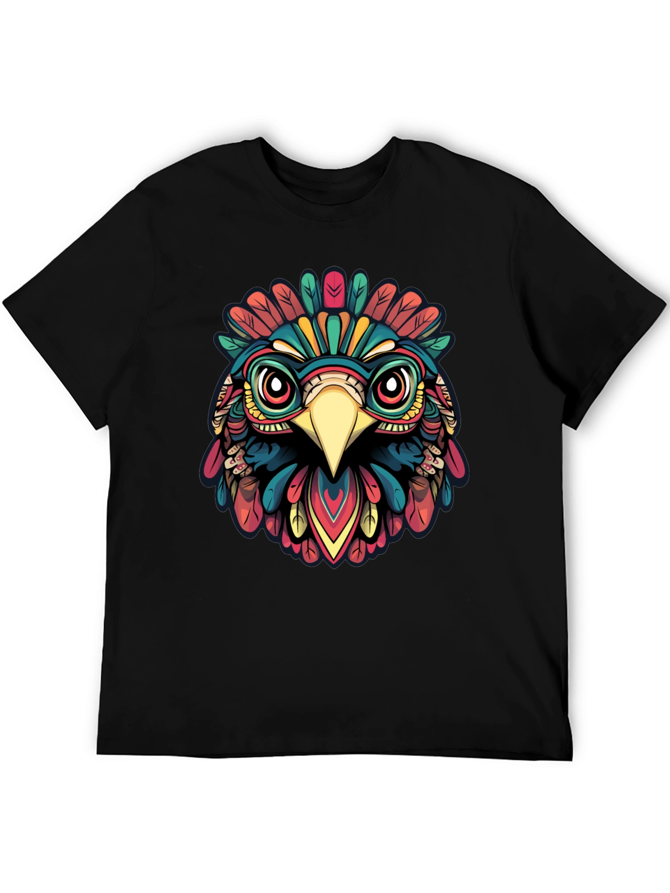 Vibrant Aztec Eagle Graphic T-Shirt