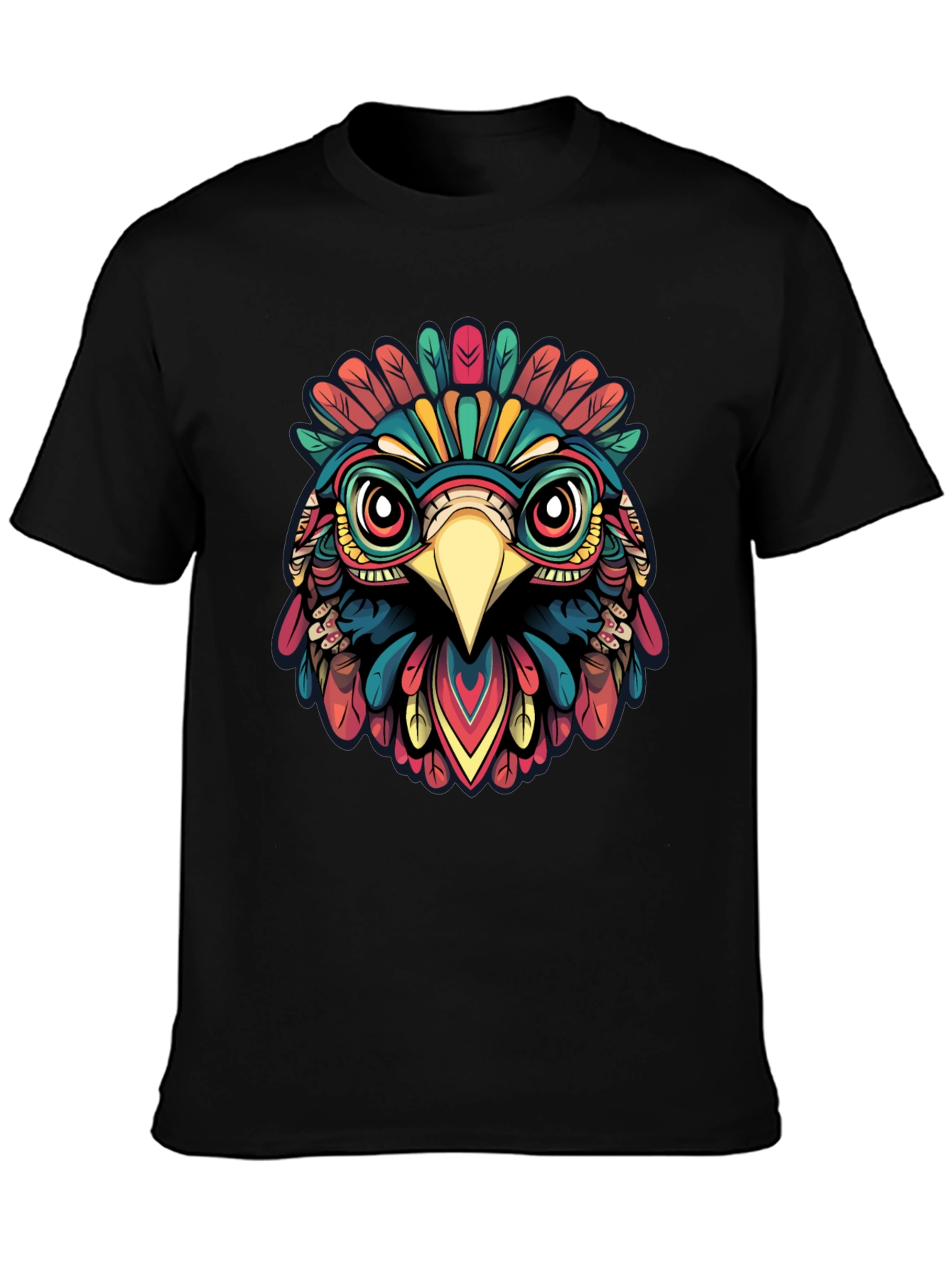 Vibrant Aztec Eagle Graphic T-Shirt