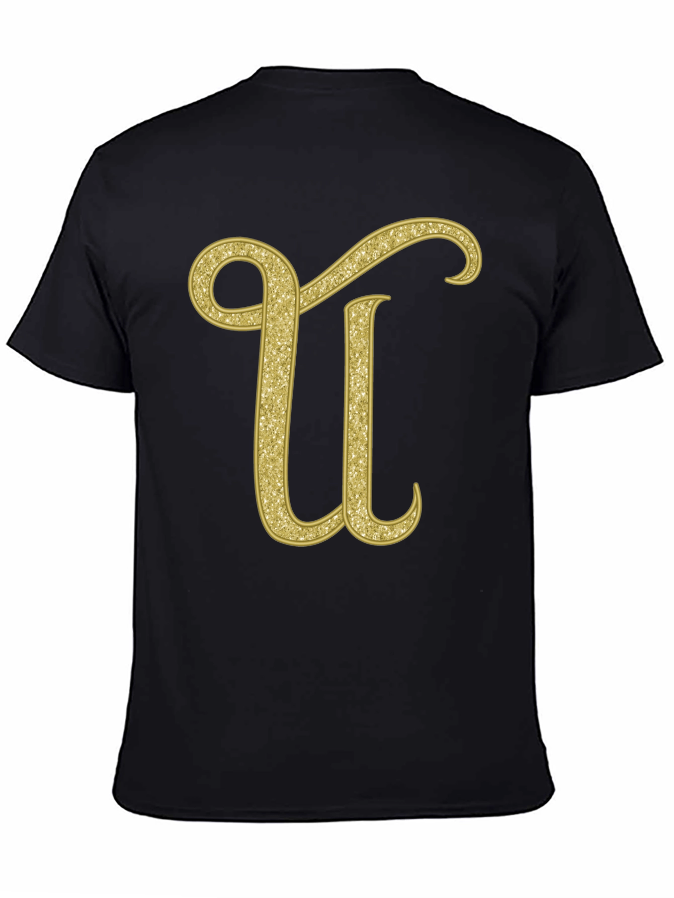 Gold Glitter Letter U T-Shirt