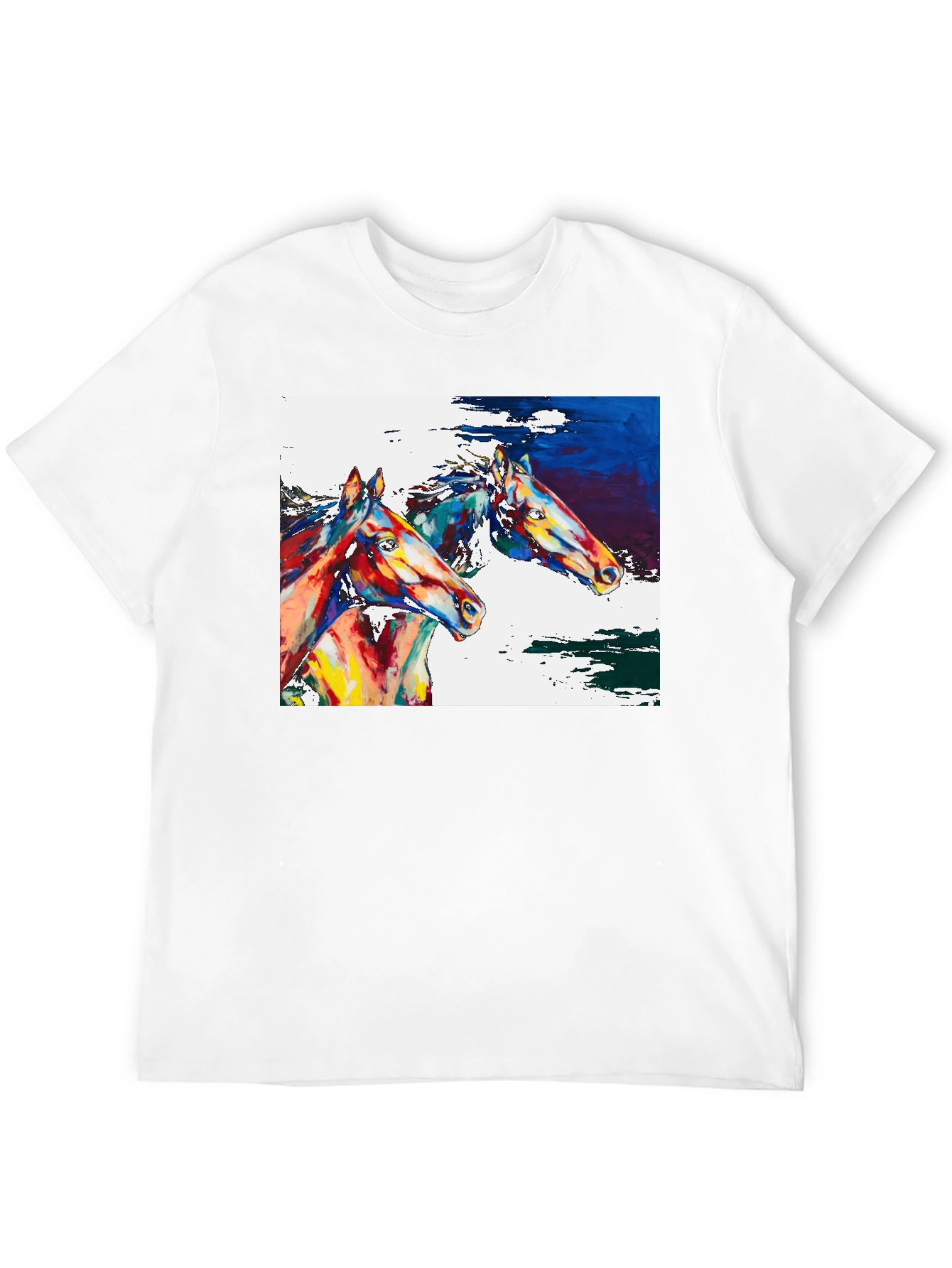 Horse Painting Graphic Tee - Artistic Comfort