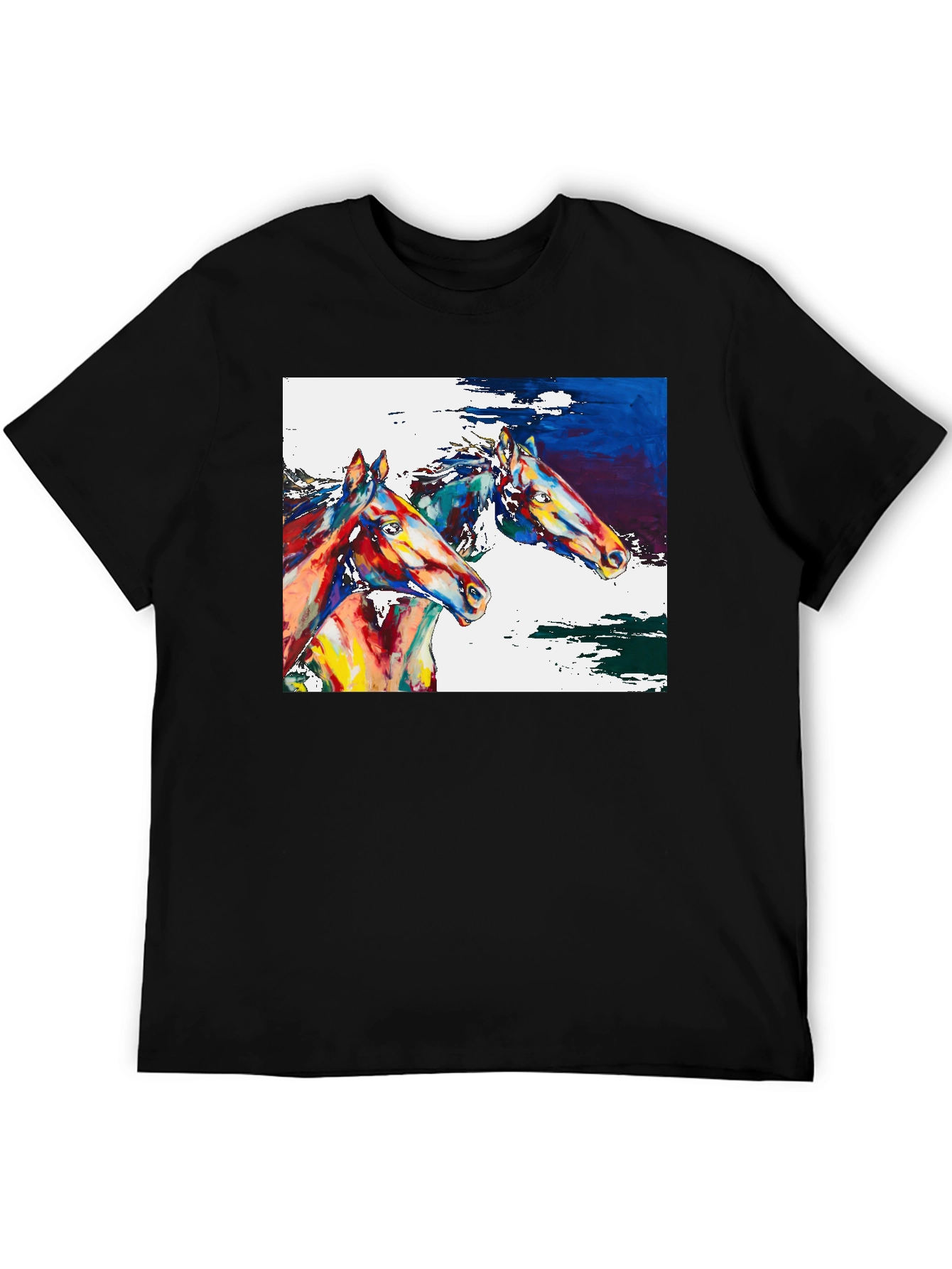Horse Painting Graphic Tee - Artistic Comfort