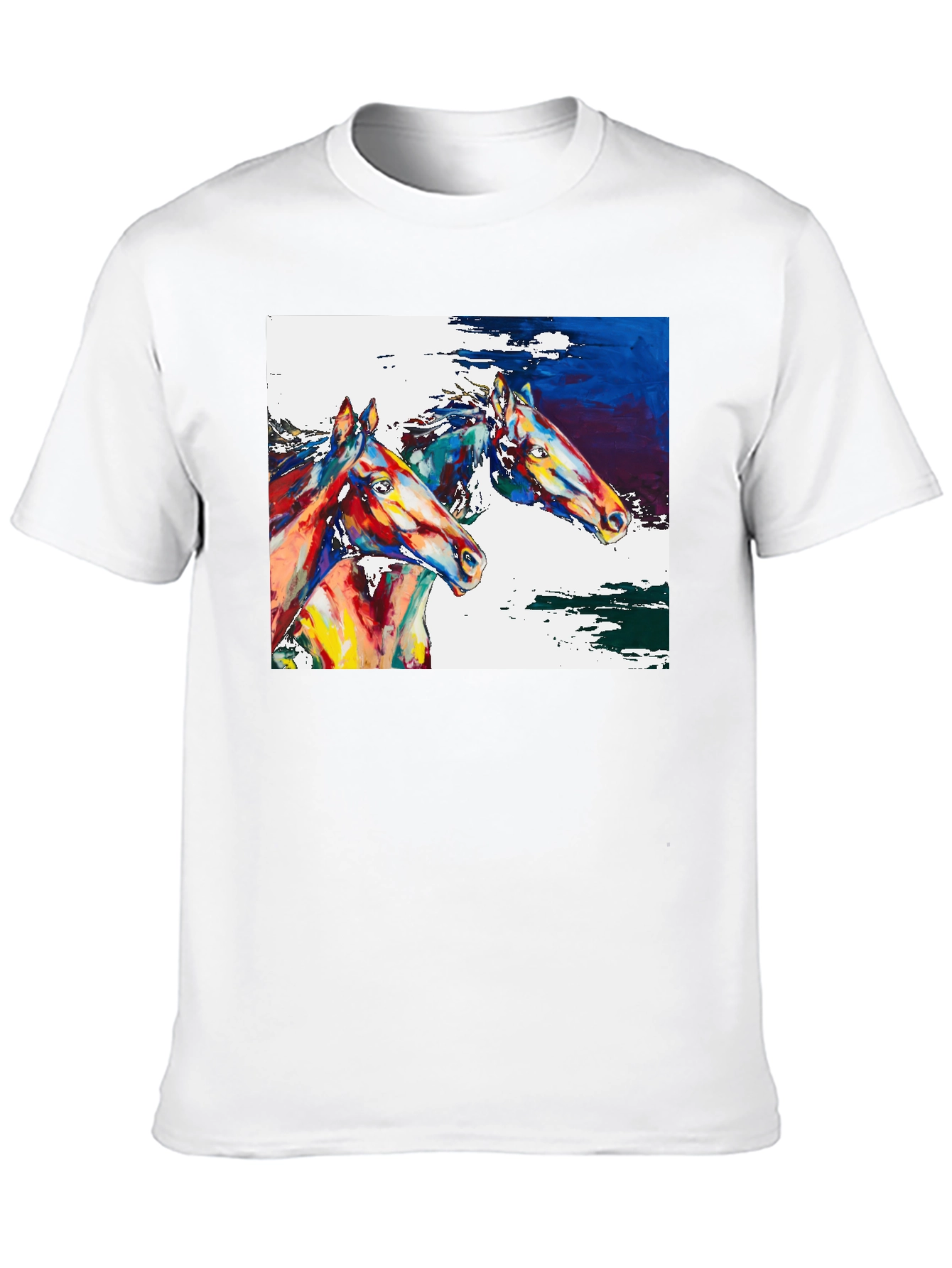 Horse Painting Graphic Tee - Artistic Comfort