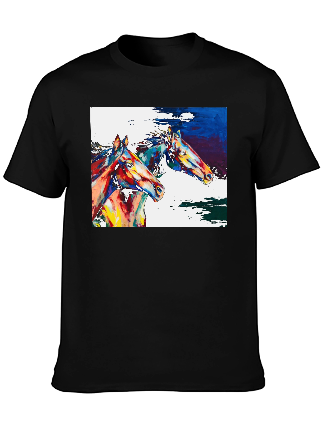 Horse Painting Graphic Tee - Artistic Comfort