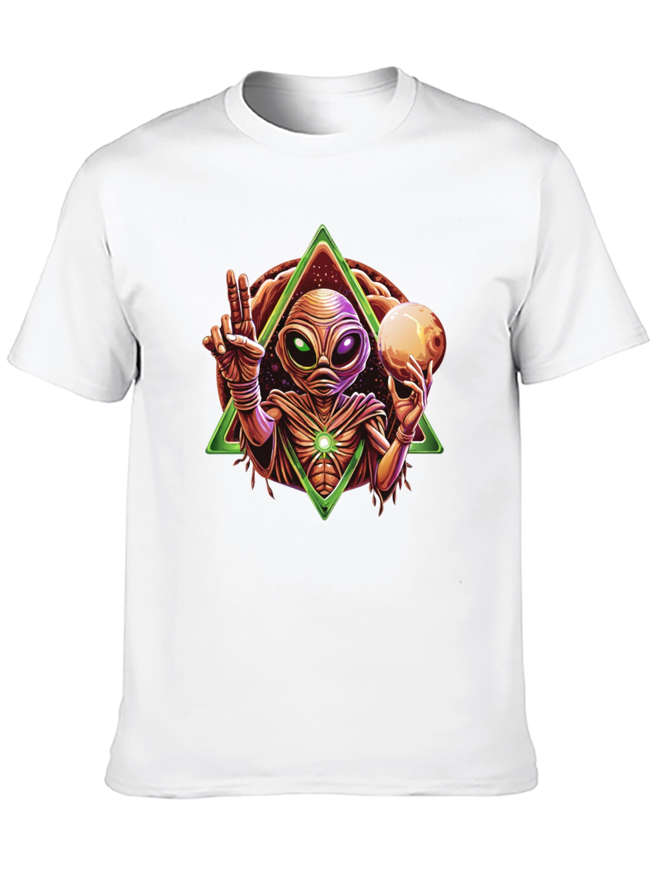 Alien Peace Sign Graphic Tee - Mens