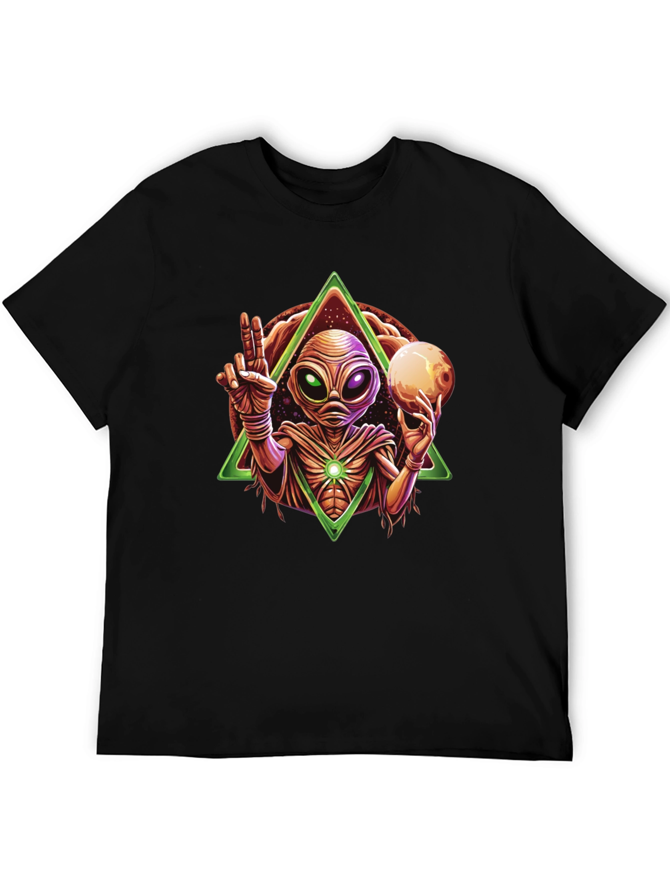 Alien Peace Sign Graphic Tee - Mens