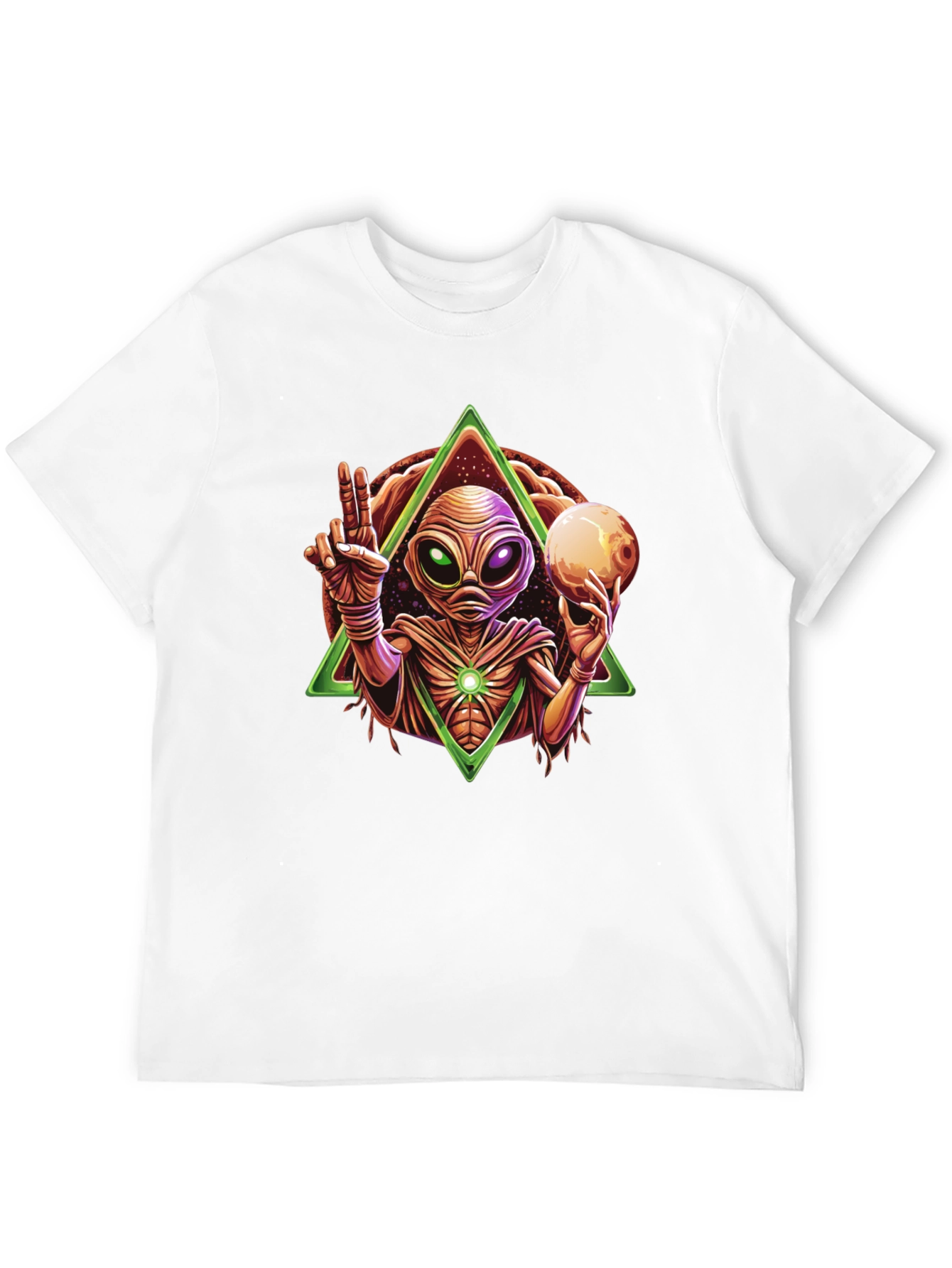 Alien Peace Sign Graphic Tee - Mens