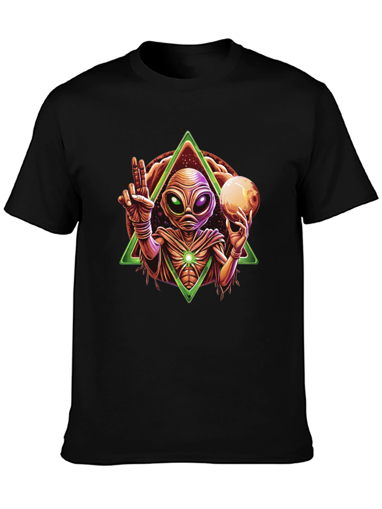 Alien Peace Sign Graphic Tee - Mens