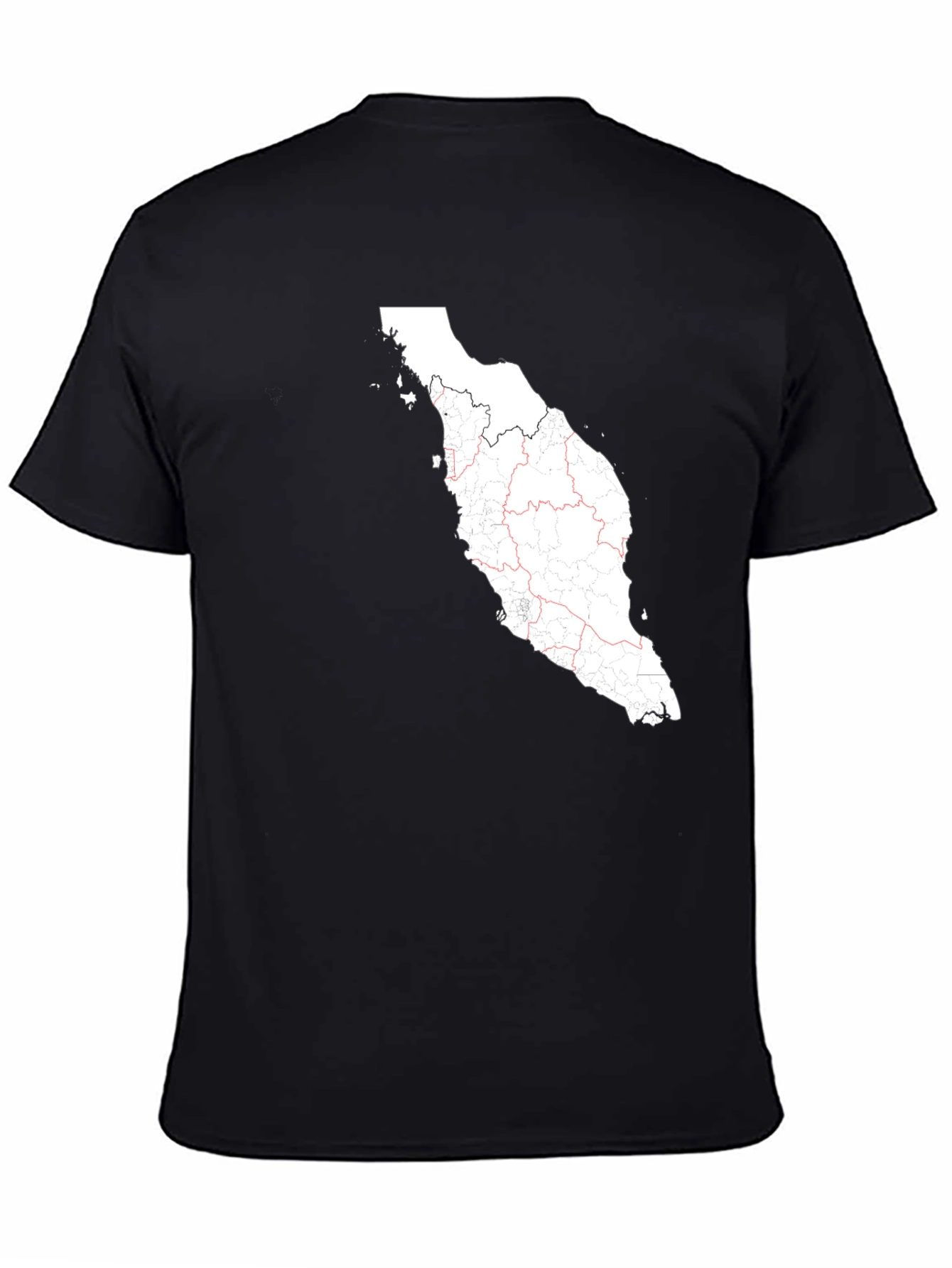 Malaysia Map T-Shirt - Black Graphic Tee