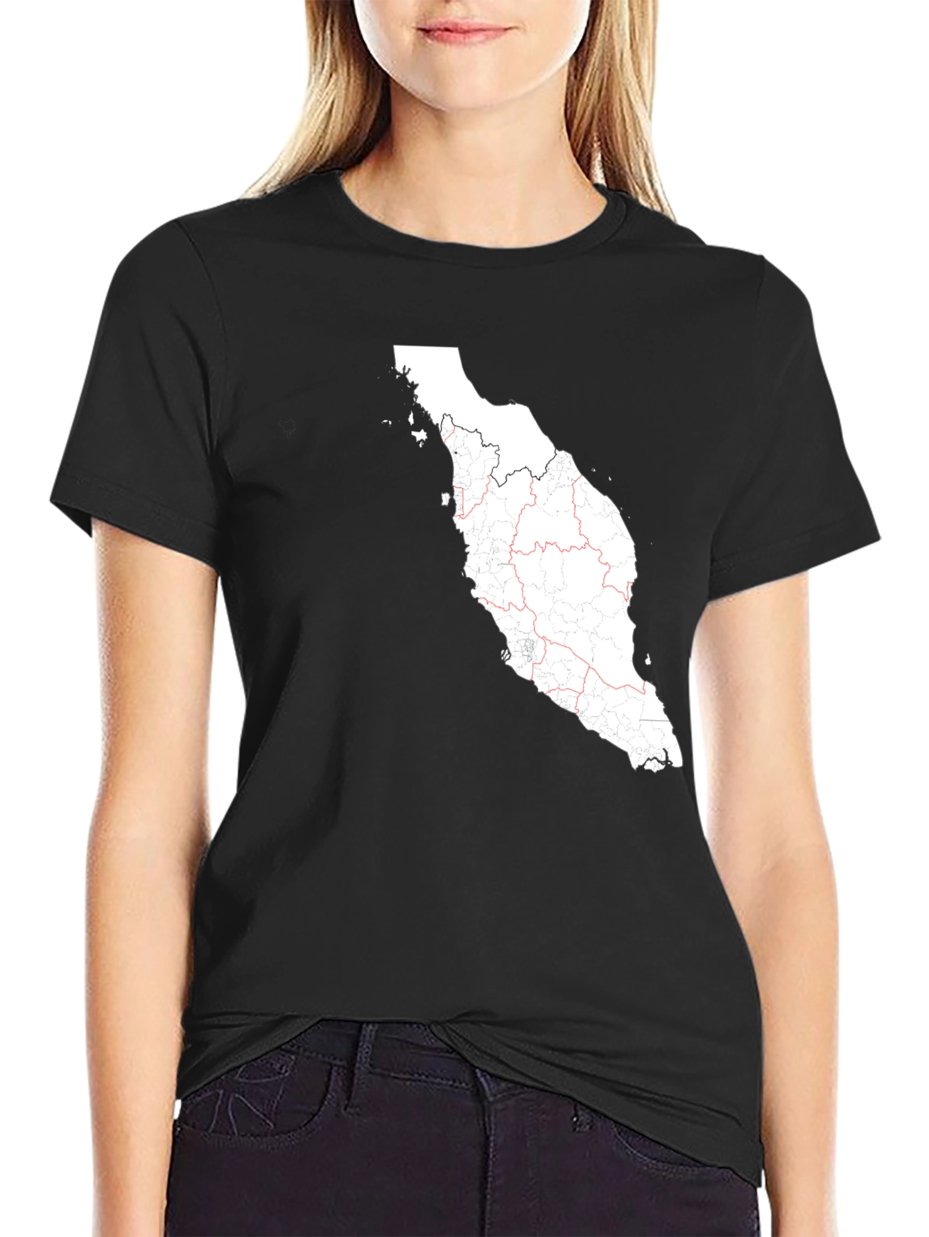 Malaysia Map T-Shirt - Black Graphic Tee