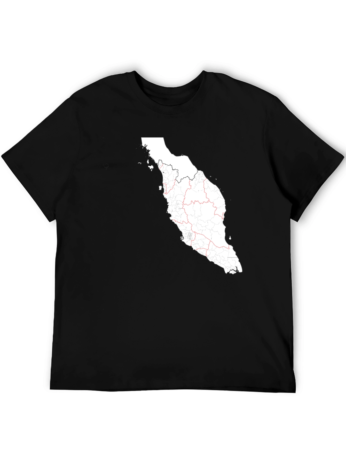 Malaysia Map T-Shirt - Black Graphic Tee