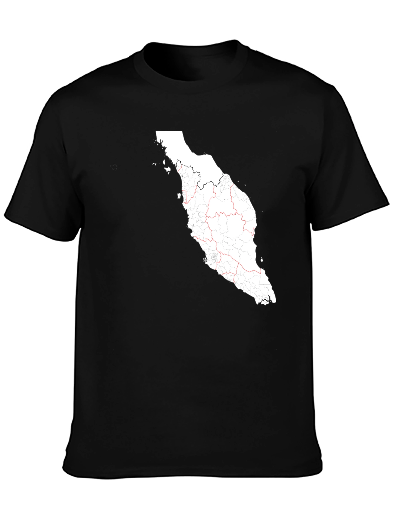 Malaysia Map T-Shirt - Black Graphic Tee
