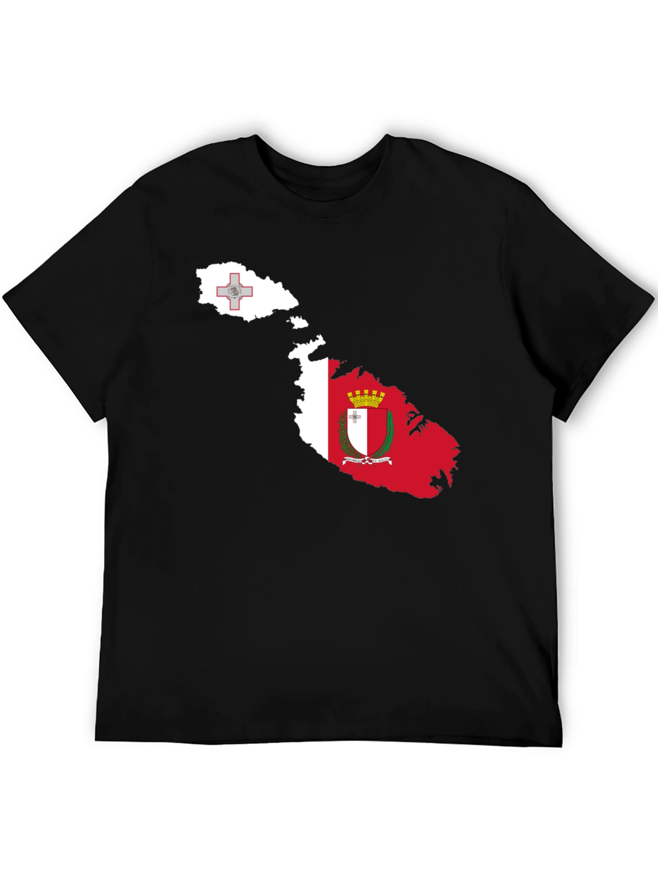 Malta Flag Map T-Shirt - Black