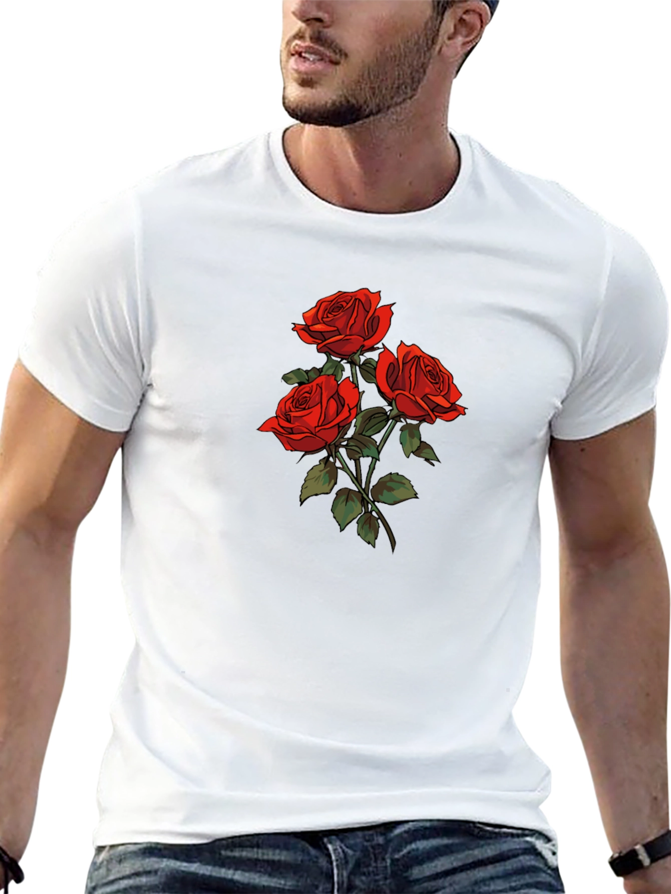 Roses Graphic Tee - Black