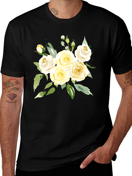 Floral T-Shirt - Elegant Rose Bouquet Tee