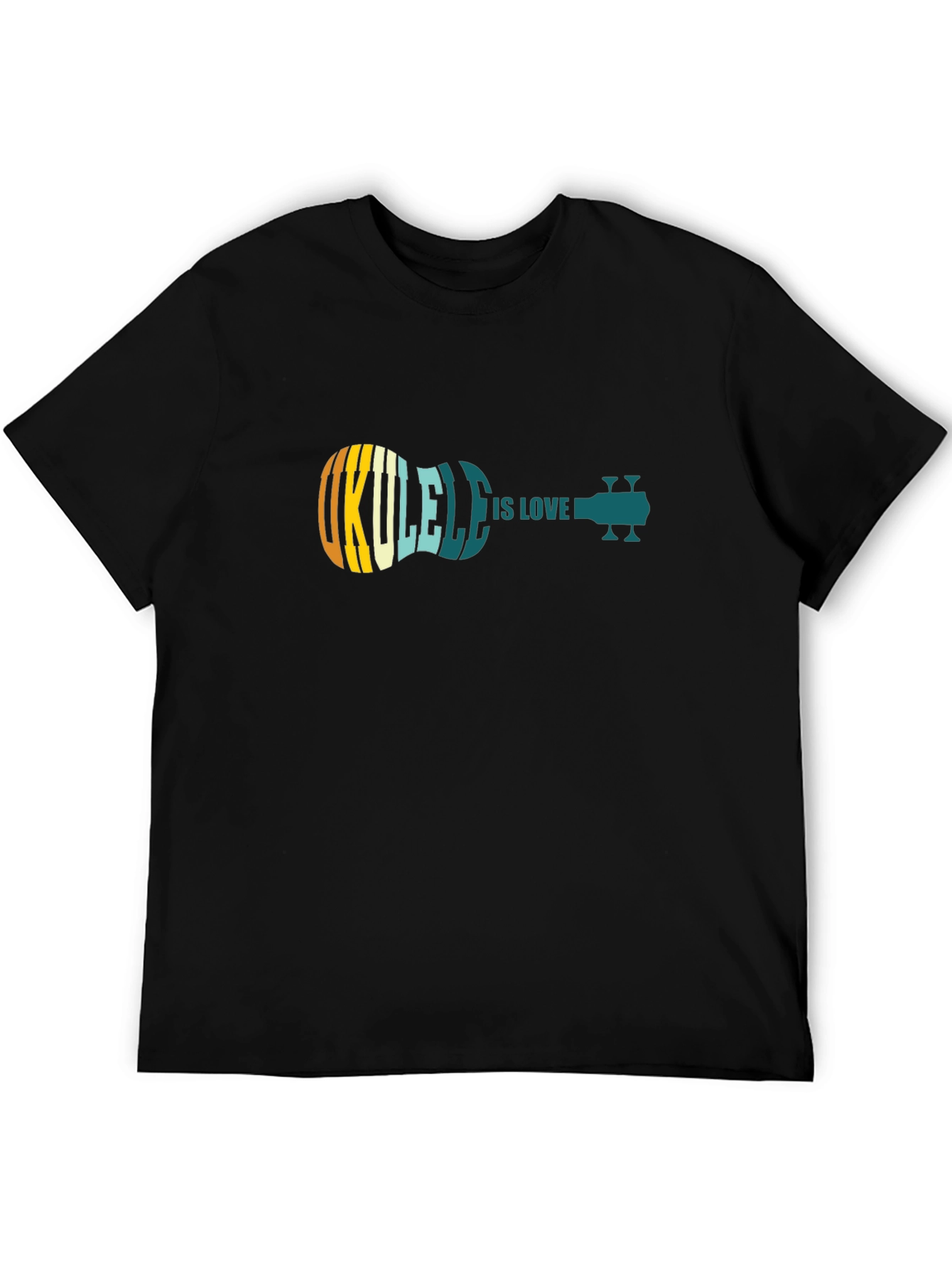 Ukulele Is Love Black T-Shirt