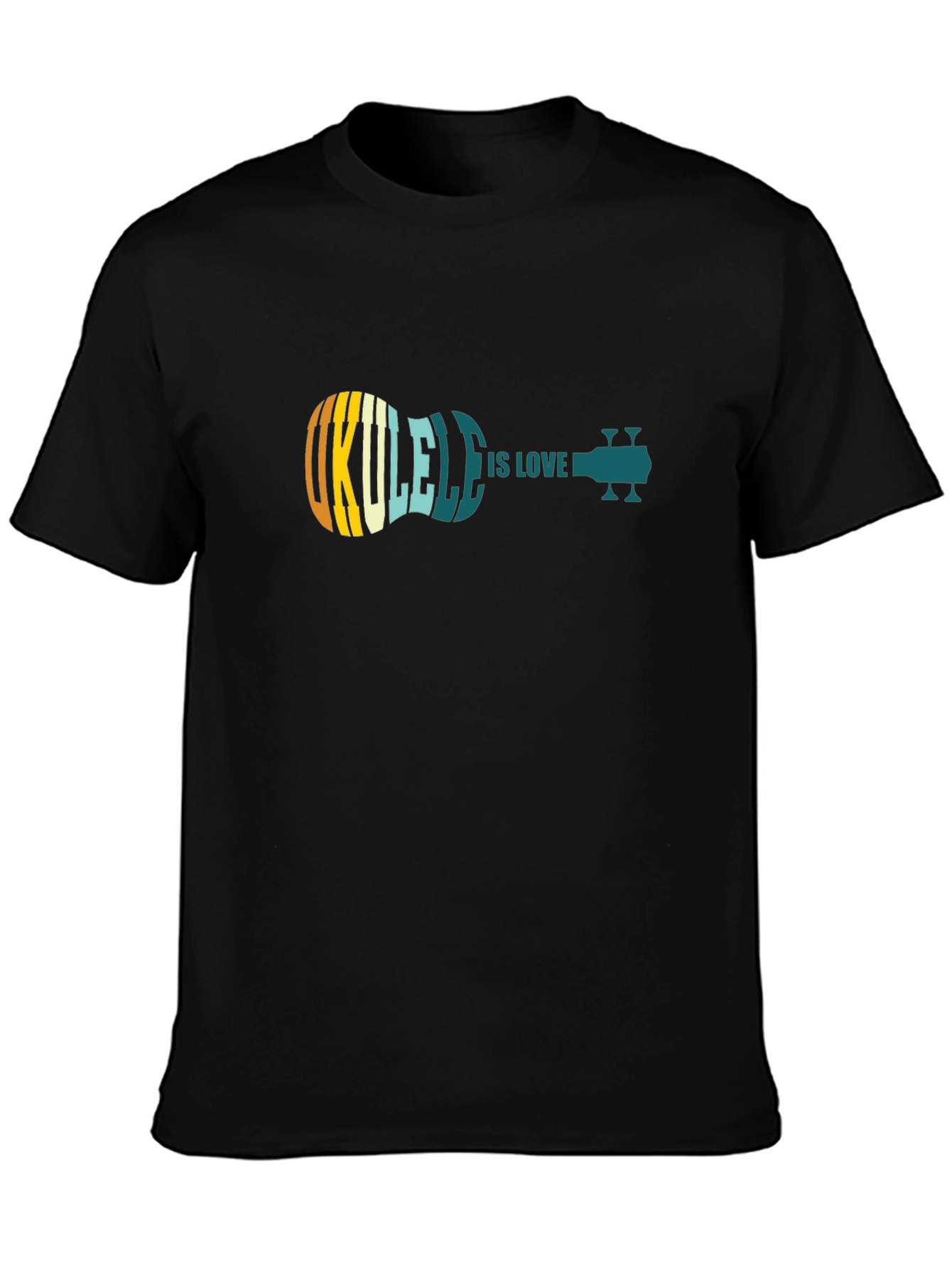 Ukulele Is Love Black T-Shirt
