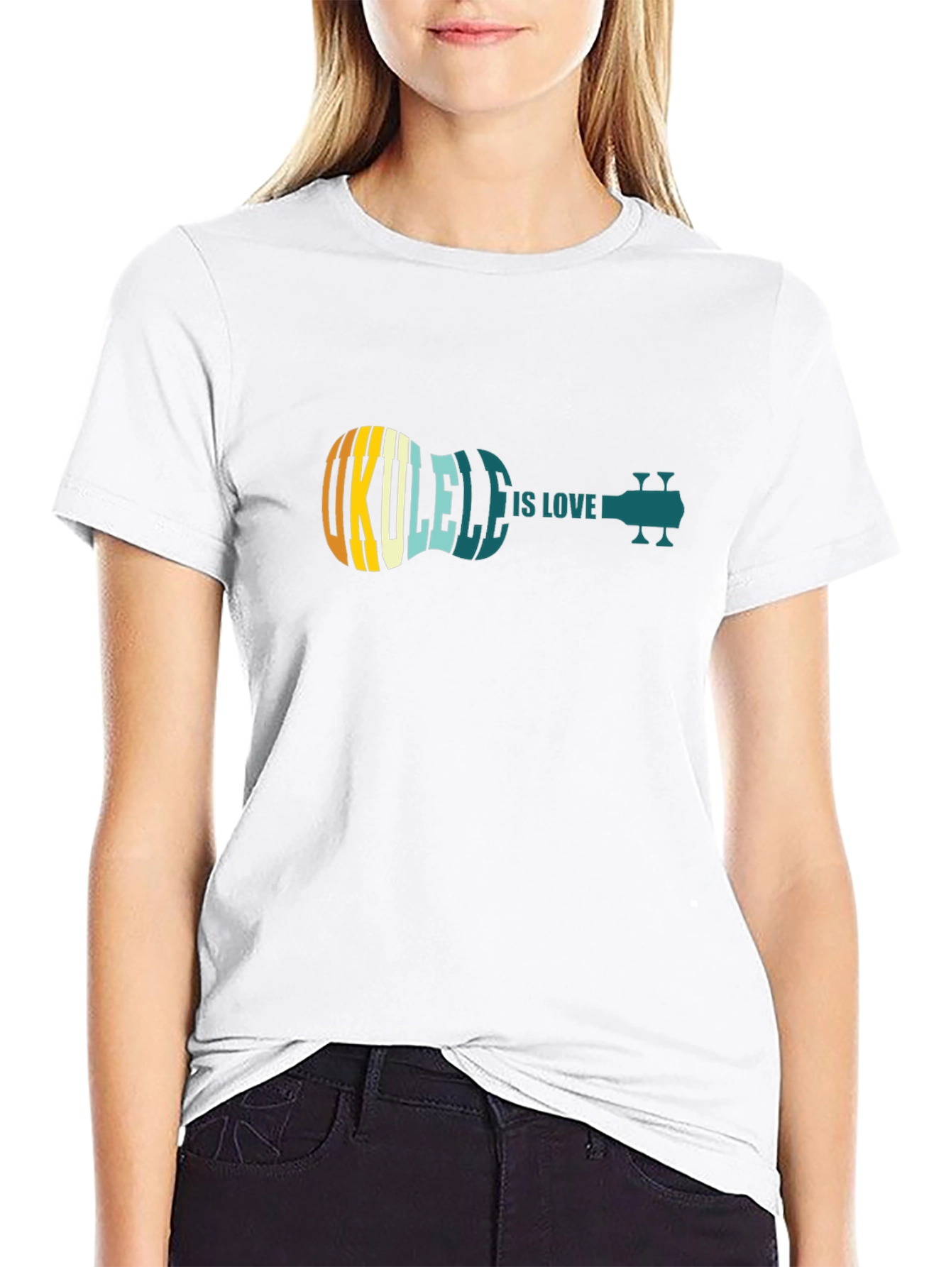 Ukulele Is Love Black T-Shirt
