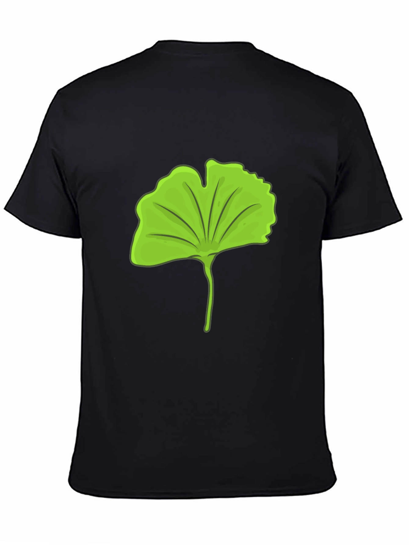 Gingko Leaf Graphic Black T-Shirt
