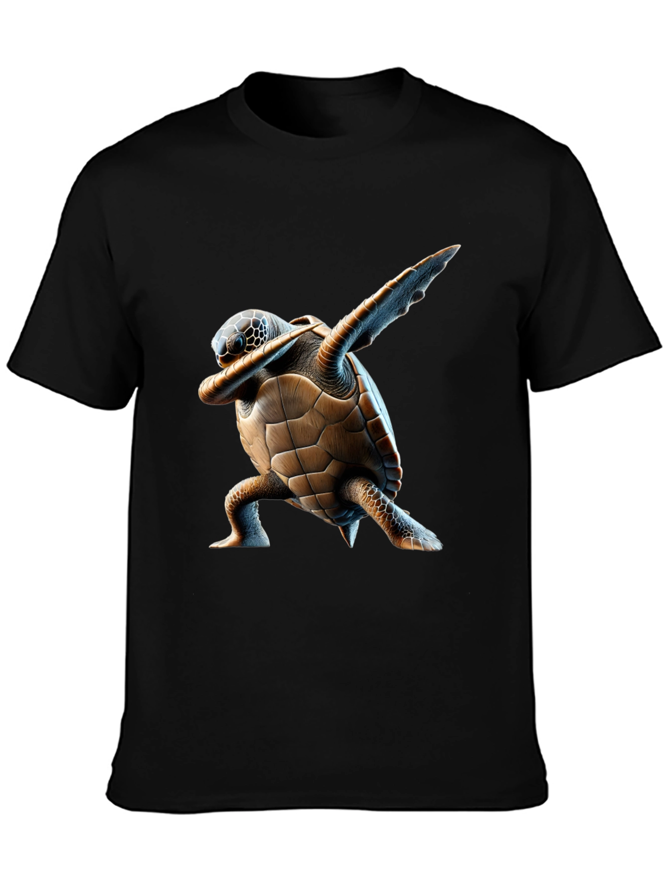 Dabbing Turtle Graphic Tee - Cool Black T-Shirt