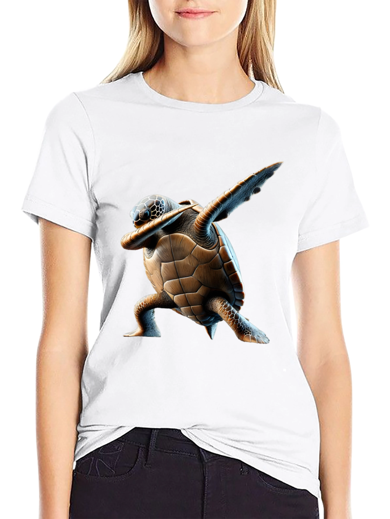 Dabbing Turtle Graphic Tee - Cool Black T-Shirt