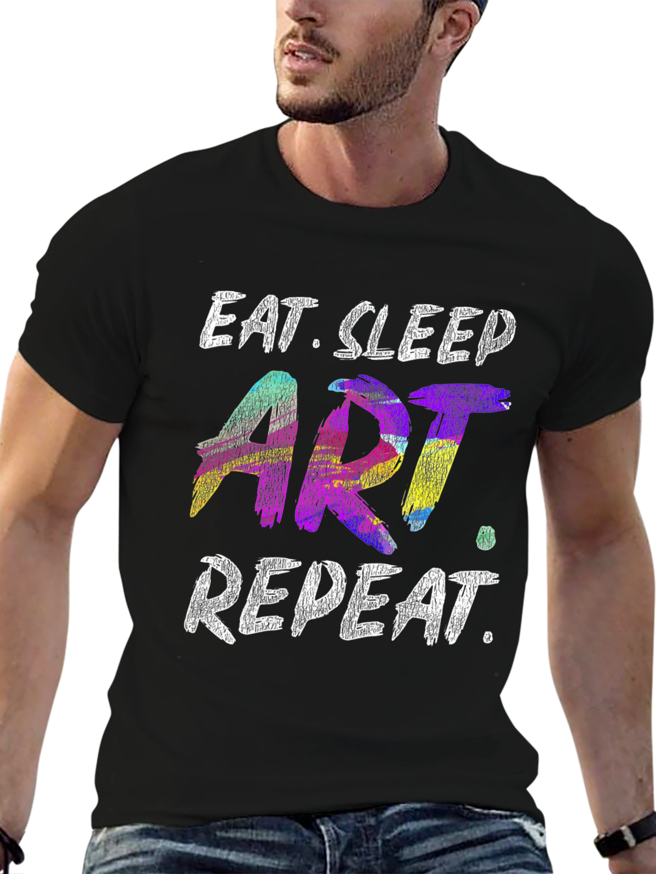 Eat Sleep Art Repeat T-Shirt - Artistic Design