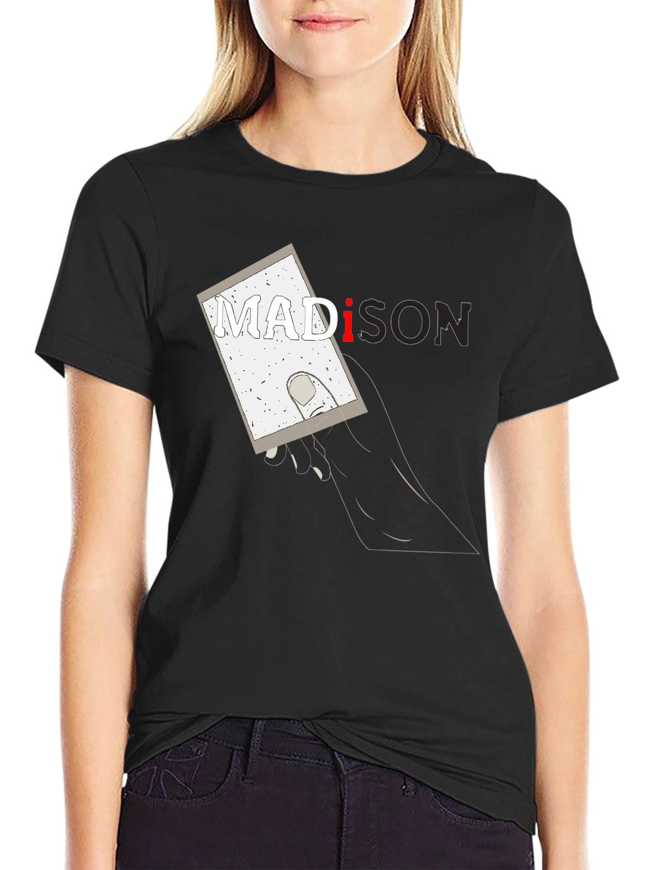 Madison Graphic Print Black T-Shirt